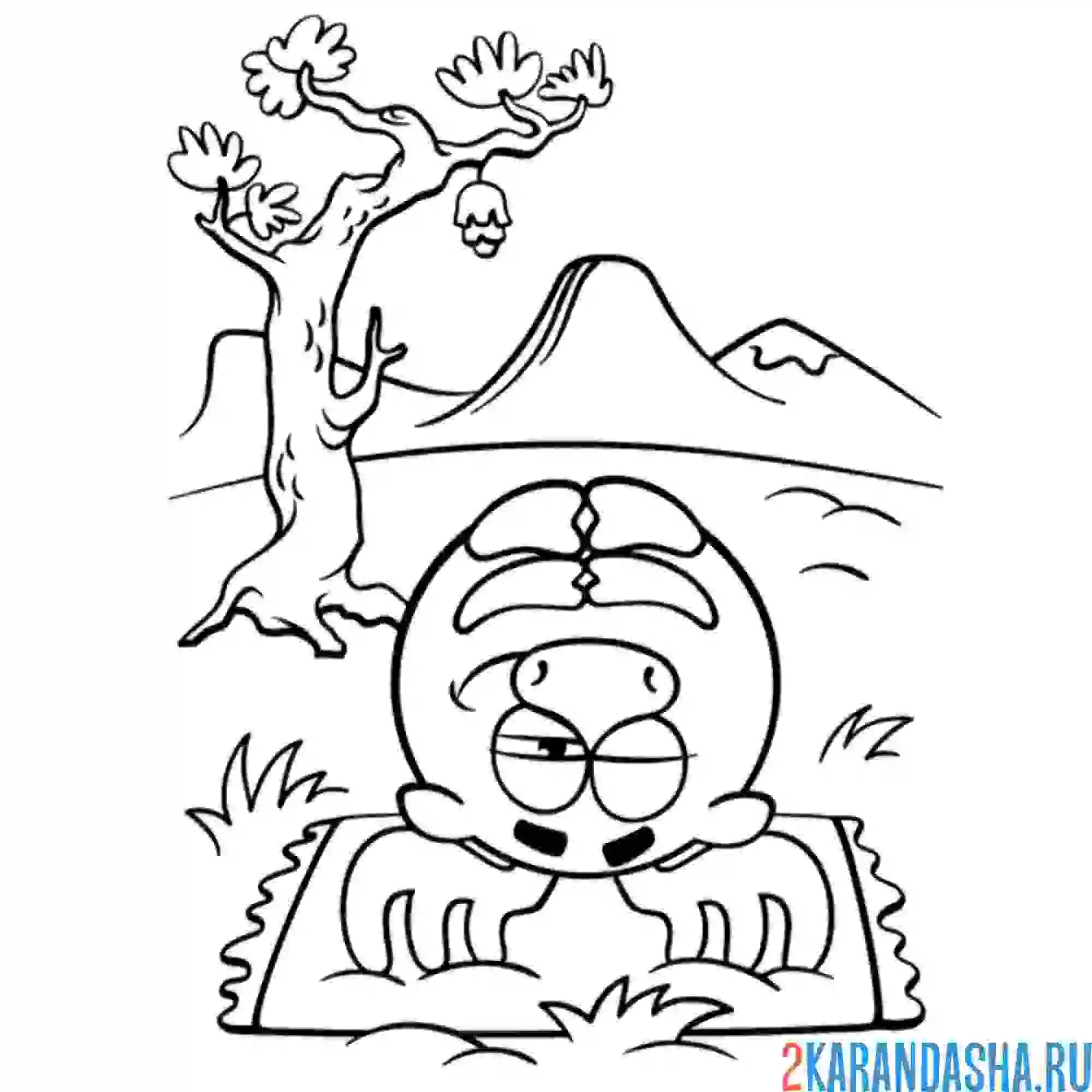 Раскраска лосяш йог | смешарики