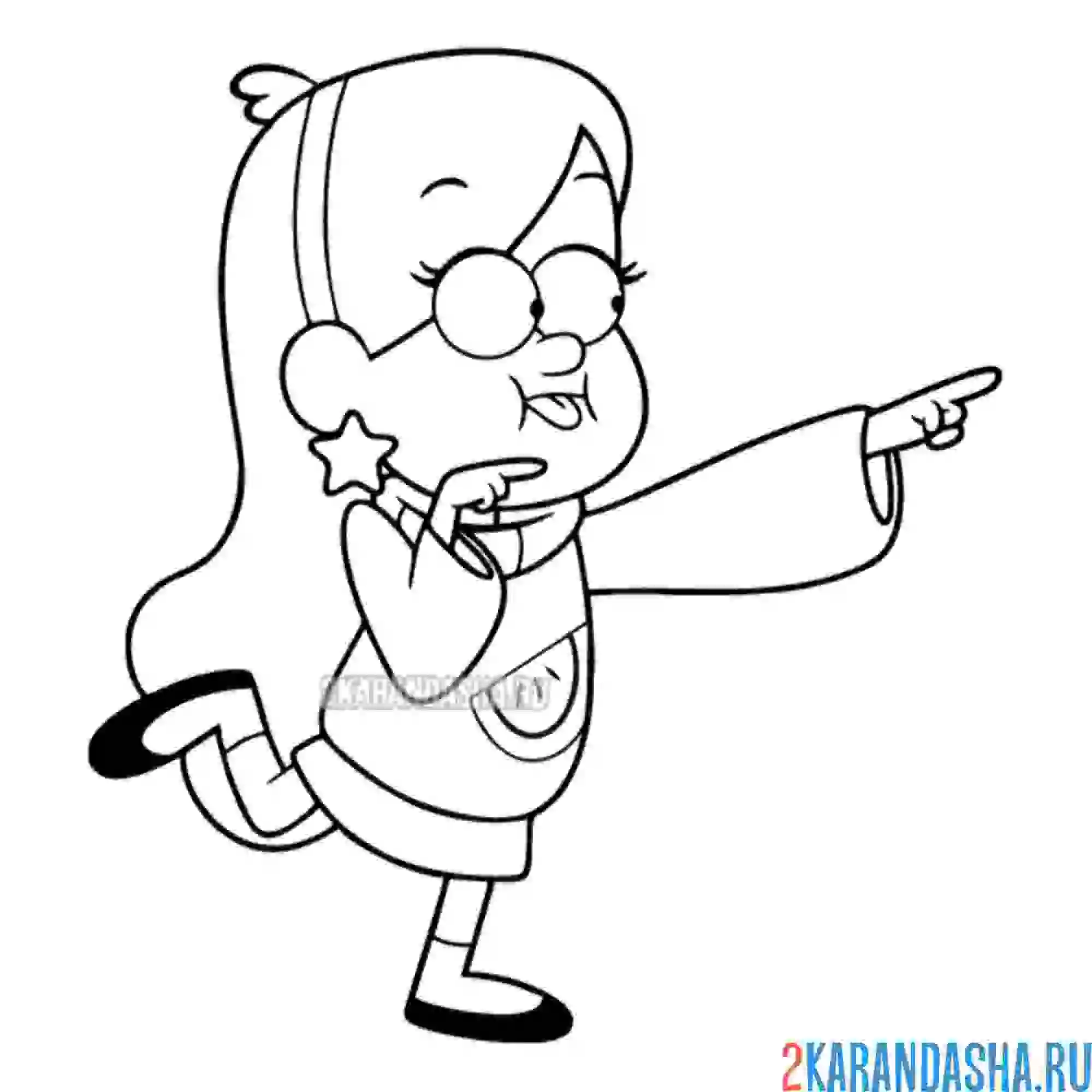 Раскраска мэйбл пайнс в свитере