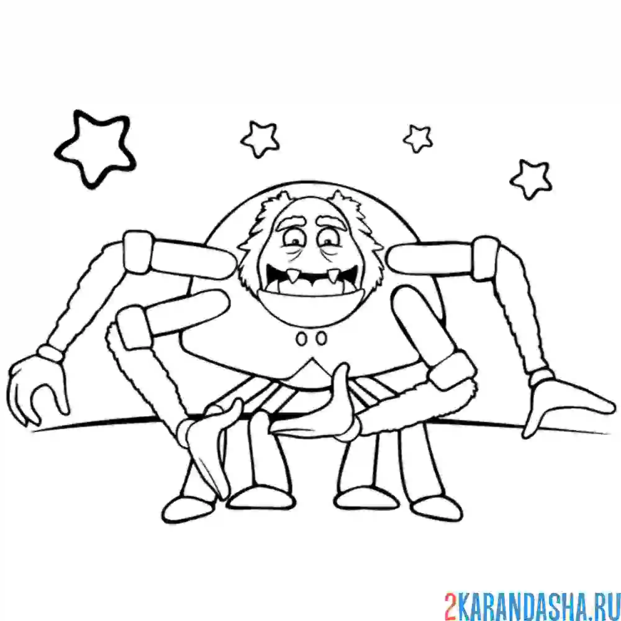 Раскраска шнюк паук