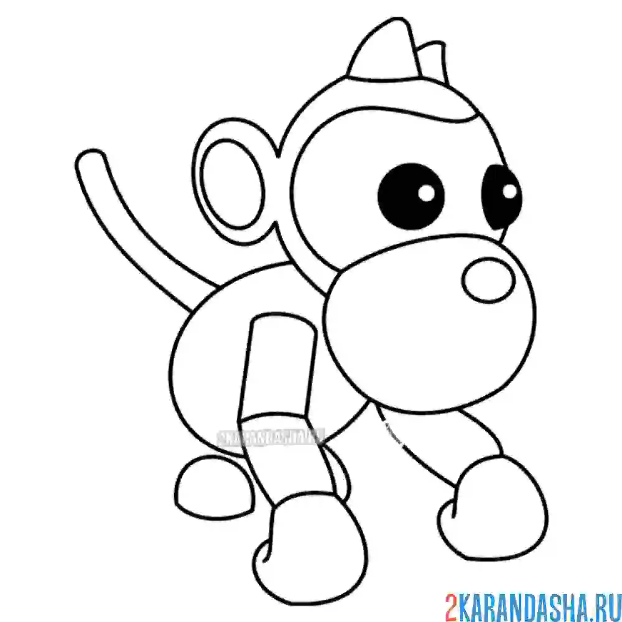 Раскраска адопт ми пет обезьянка