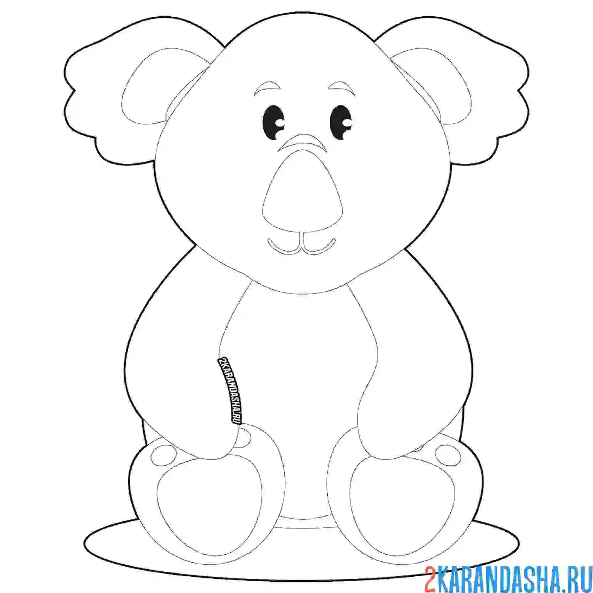 Раскраска коала сидит