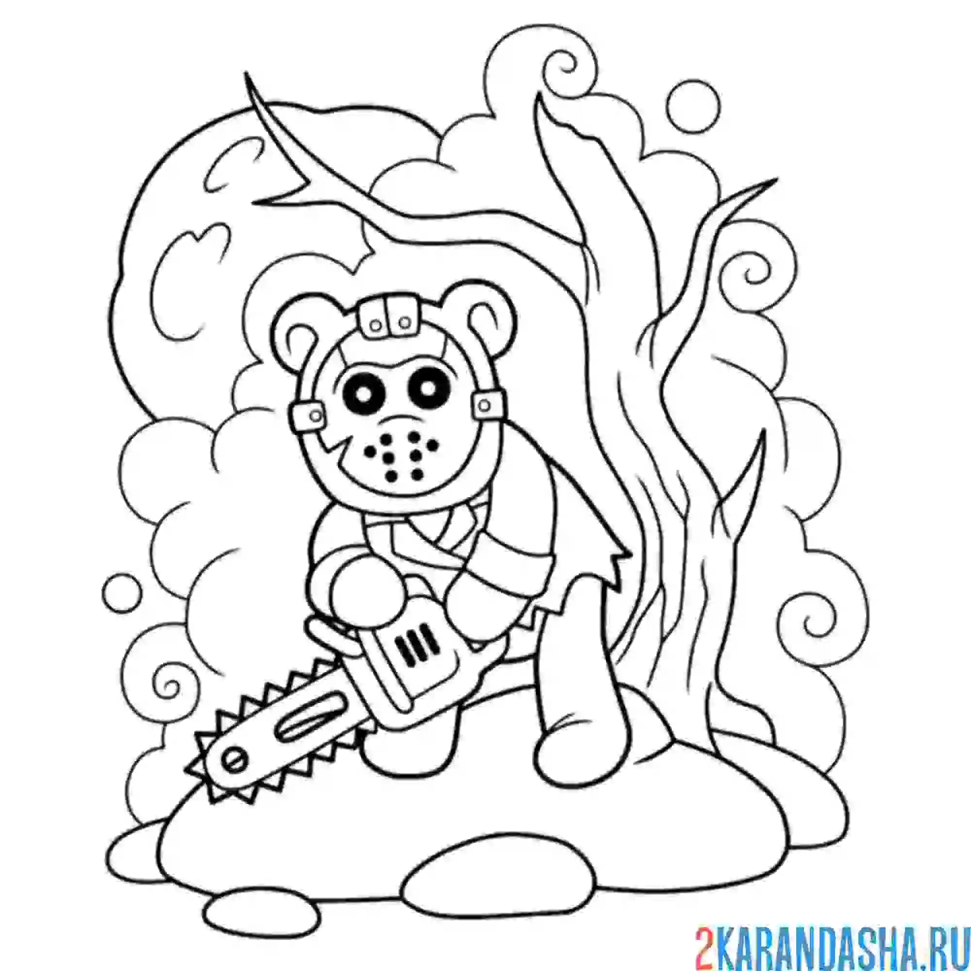 Раскраска пятница 13 хэллоуин