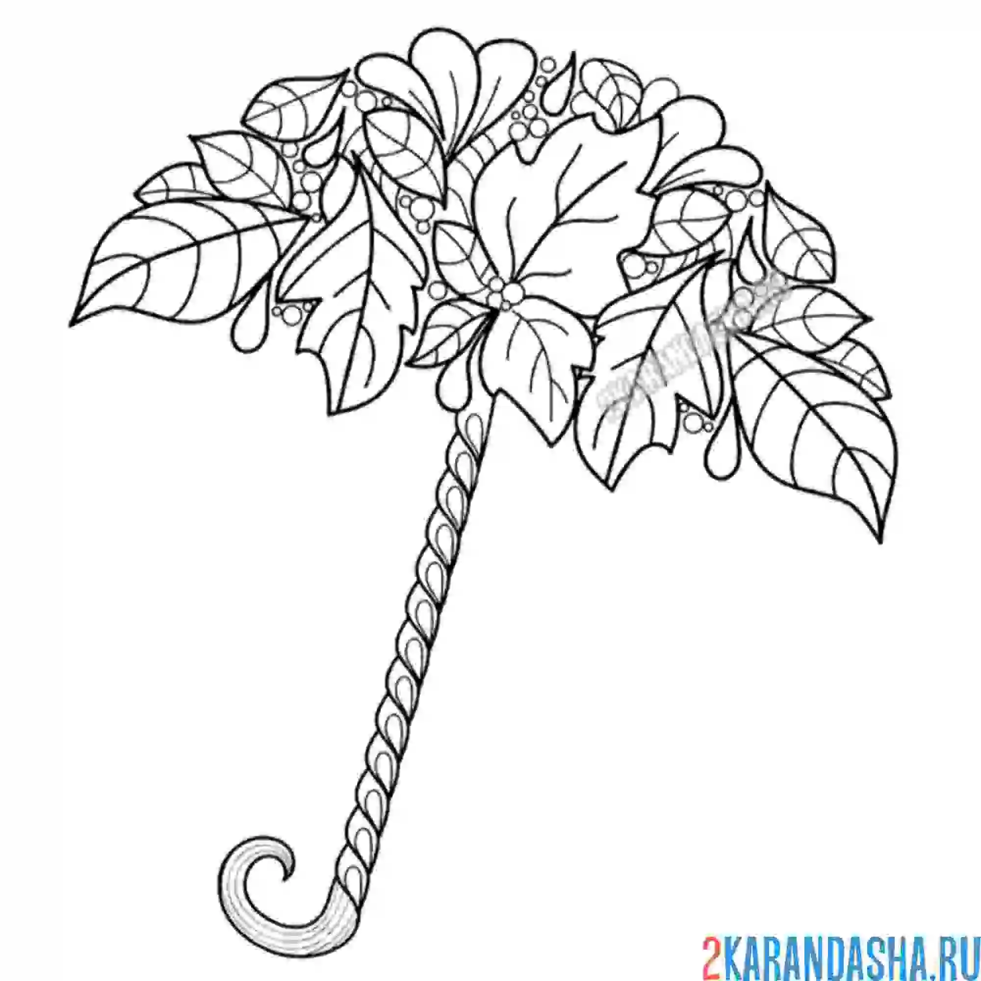 Раскраска осенний зонт