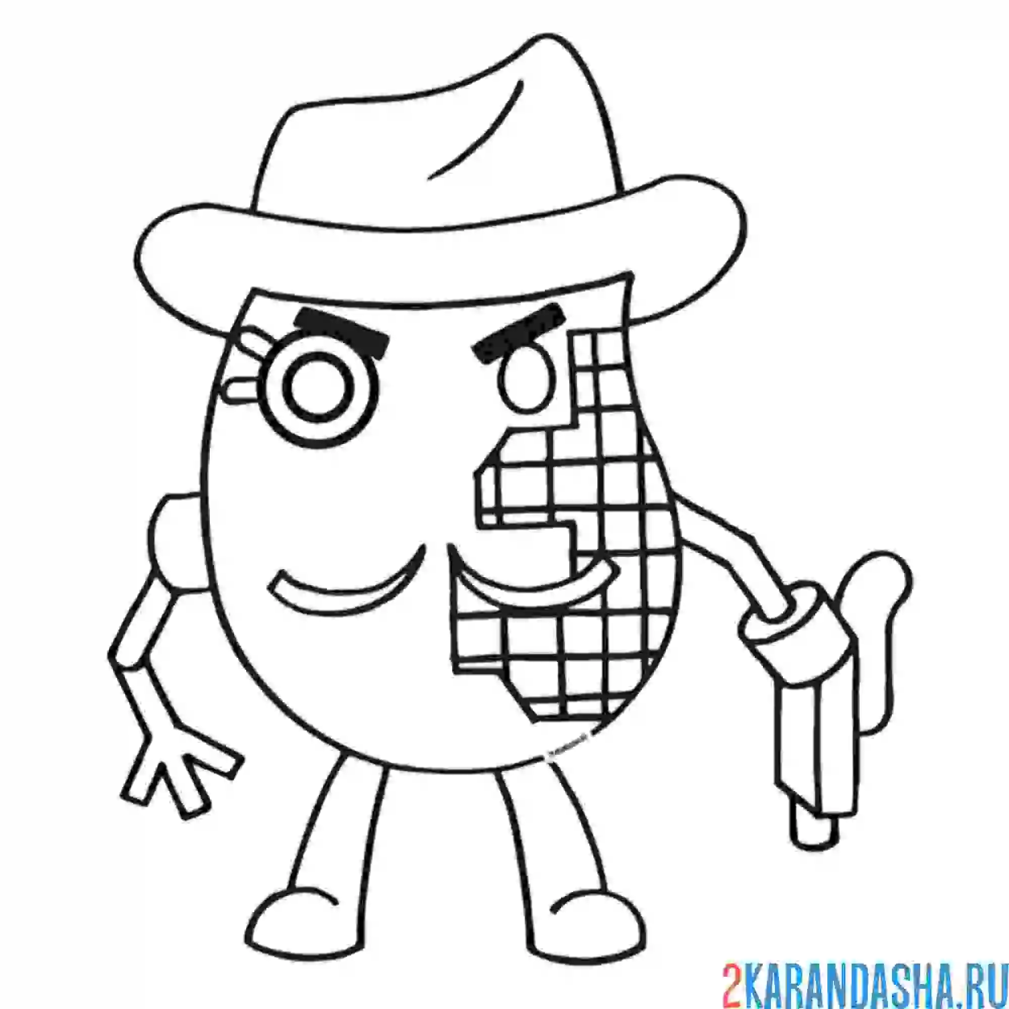 Раскраска киборг мистер пи