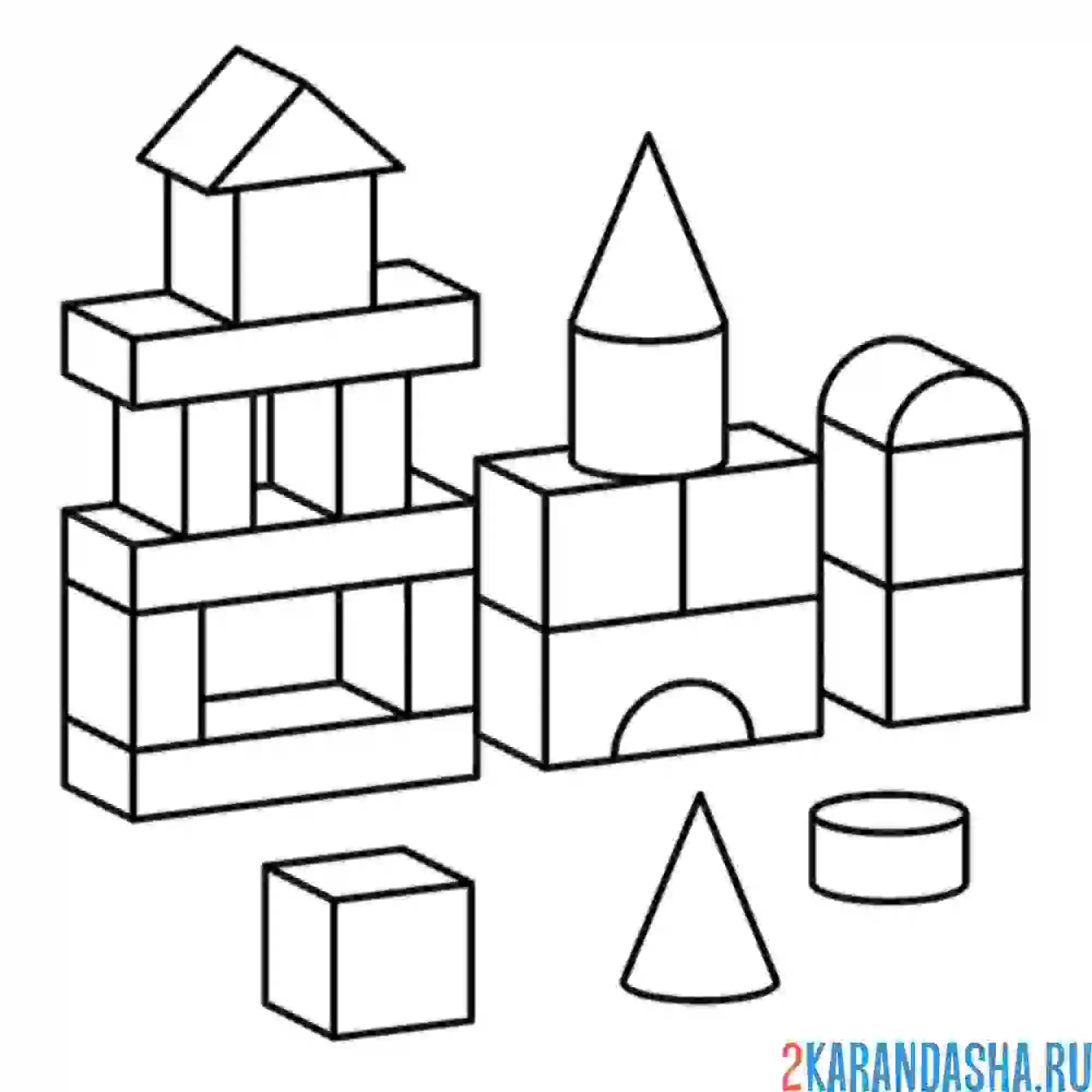 Раскраска конструктор городок