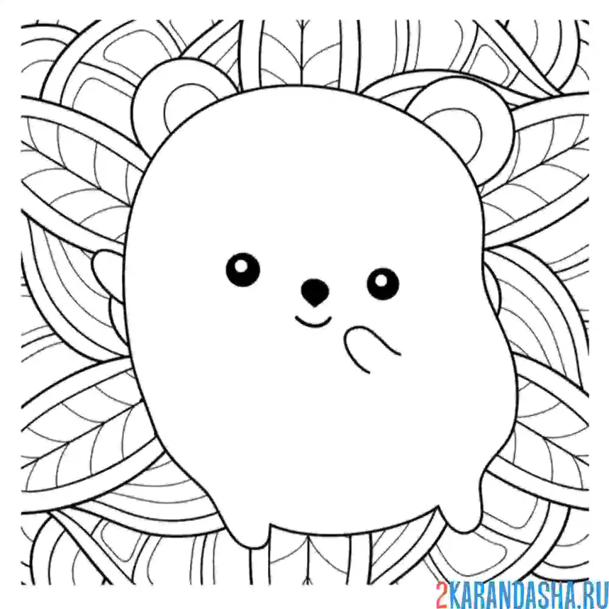 Раскраска мишутка антистресс