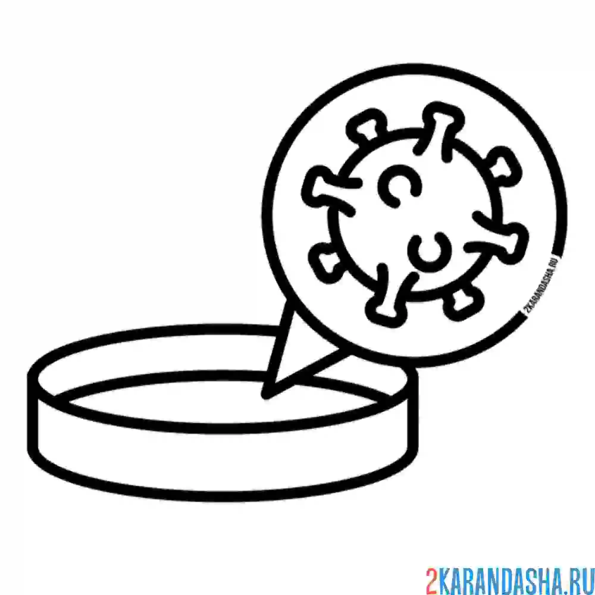 Раскраска исследования вируса