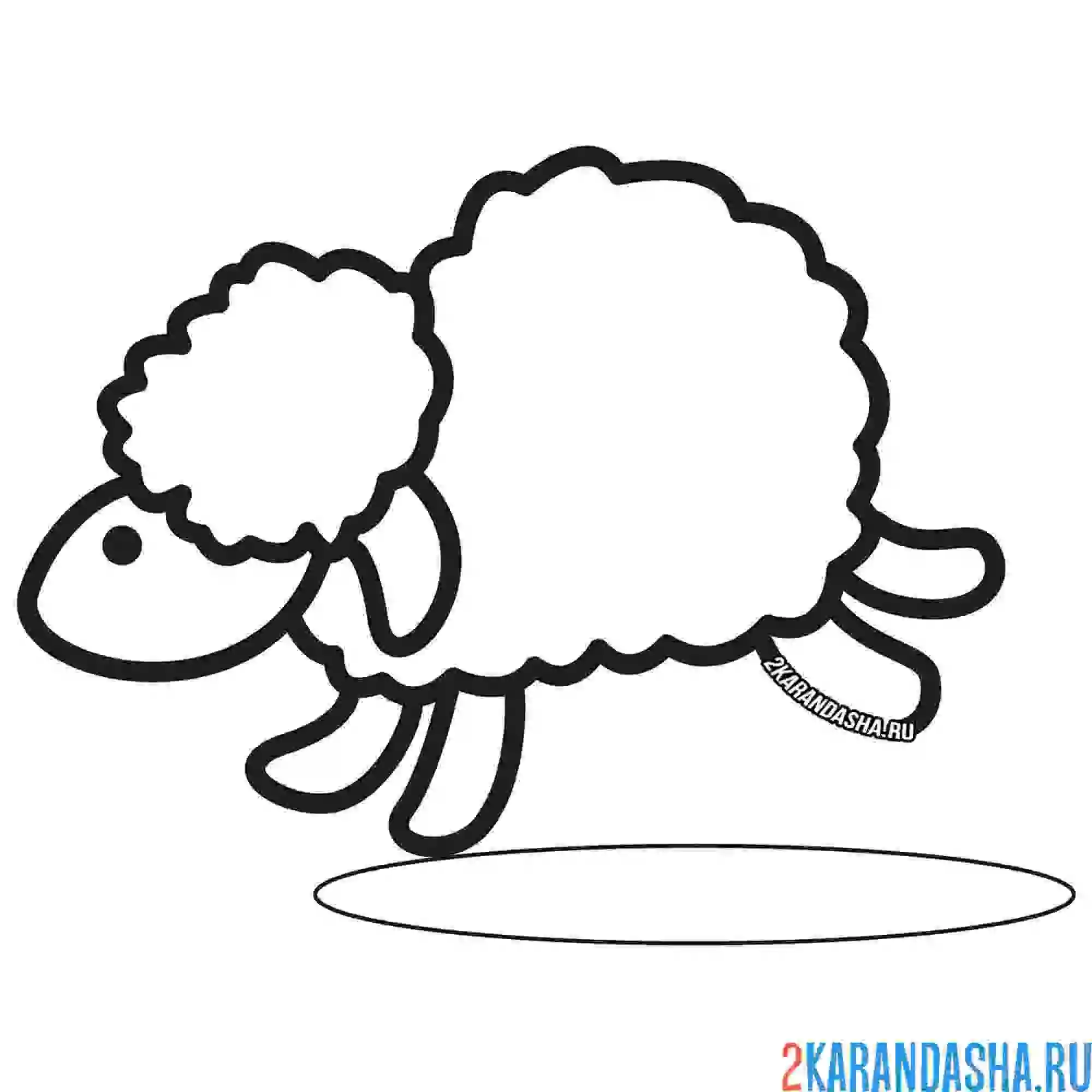 Раскраска овечка в прыжке