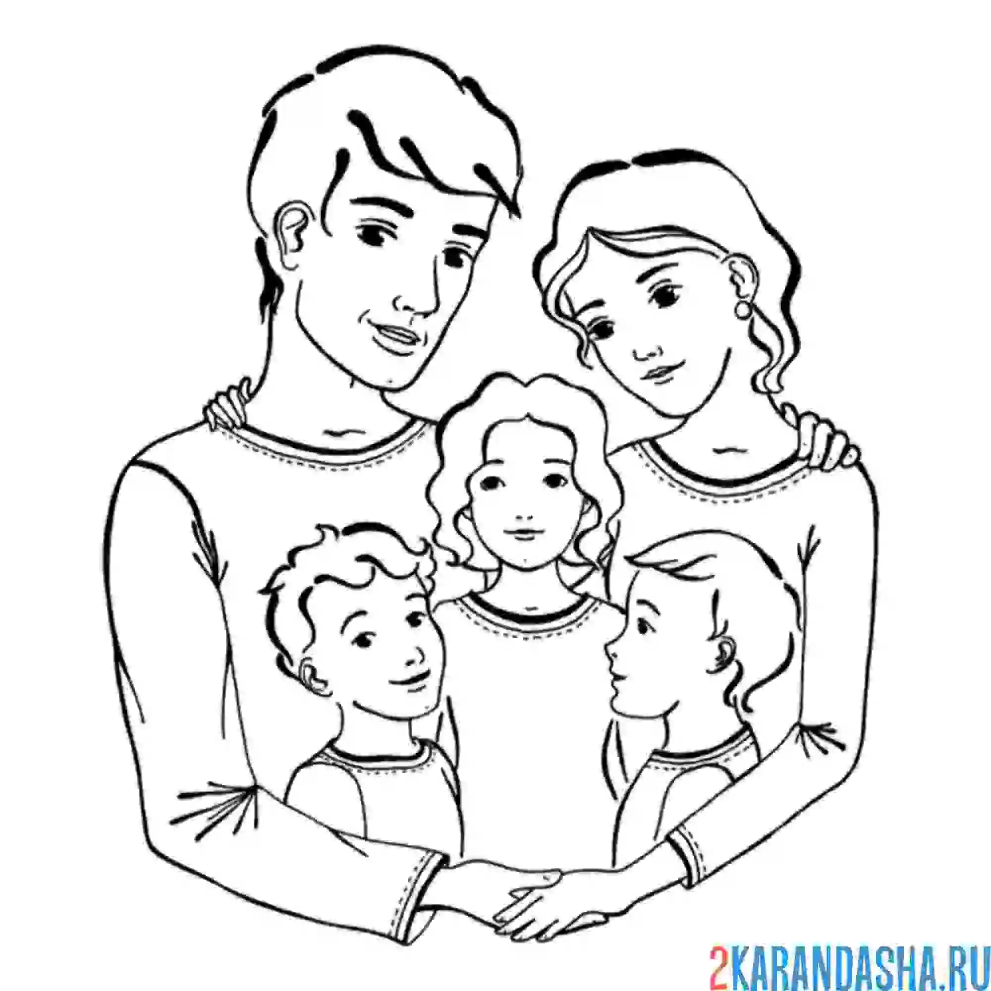 Картинки мамы папы сестры. Семья раскраска для детей. Семья рисунок. Контуры семьи для рисования. Рисунок семьи 3 человека.