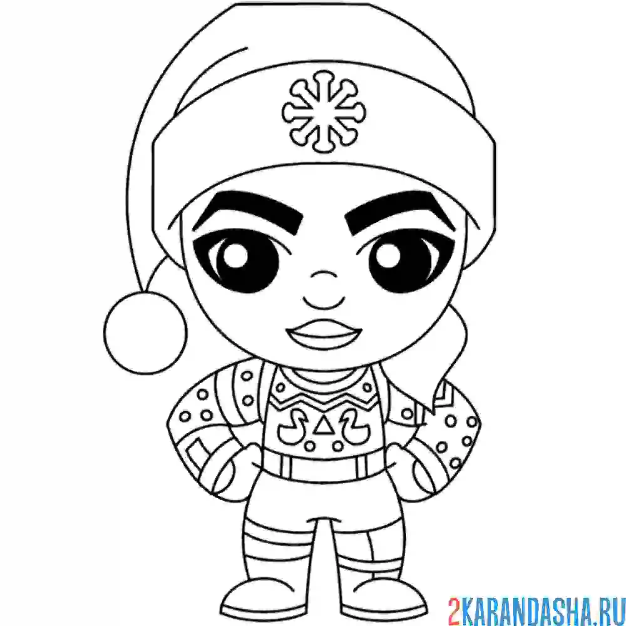 Раскраска скин агент рождества