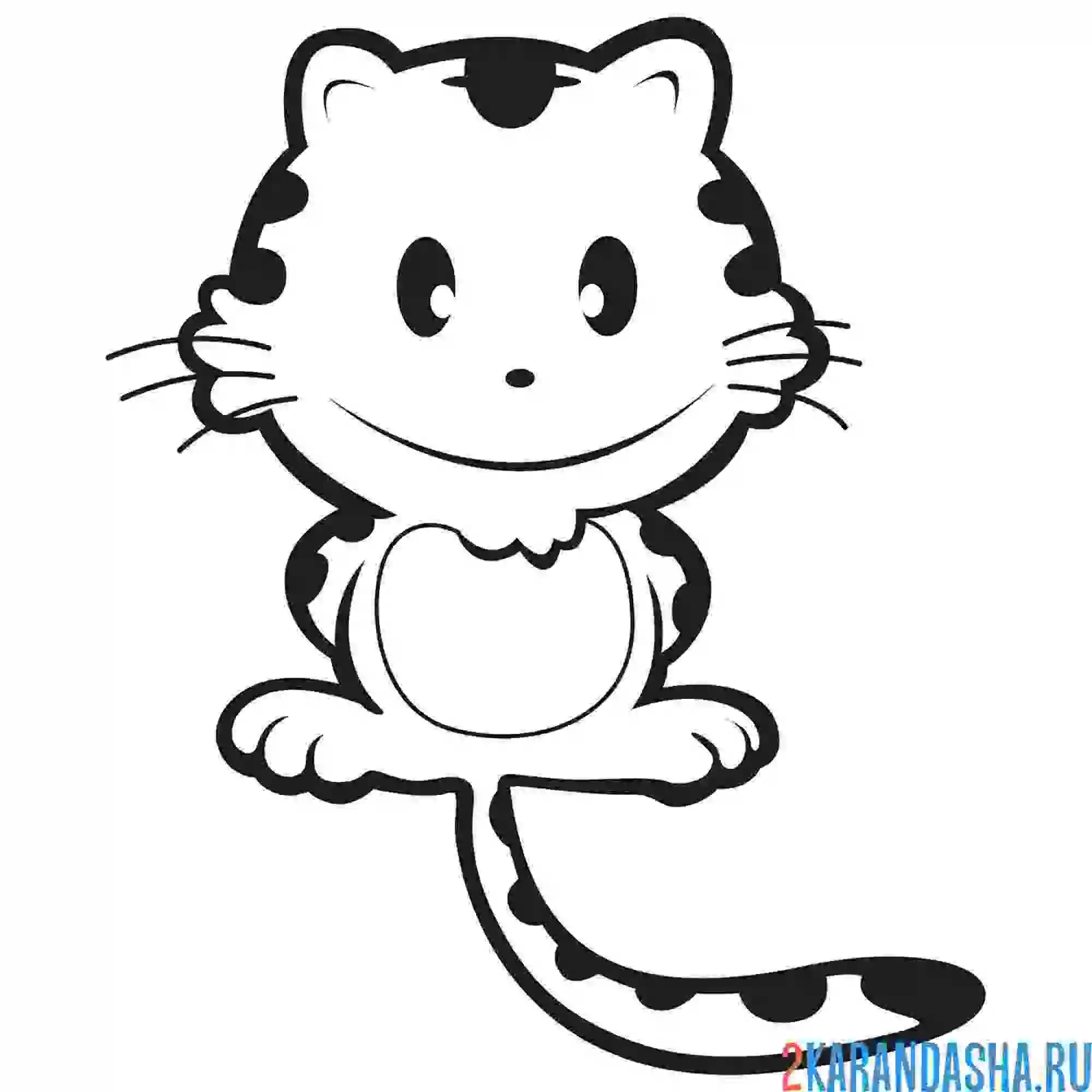 Раскраска кот полосатик