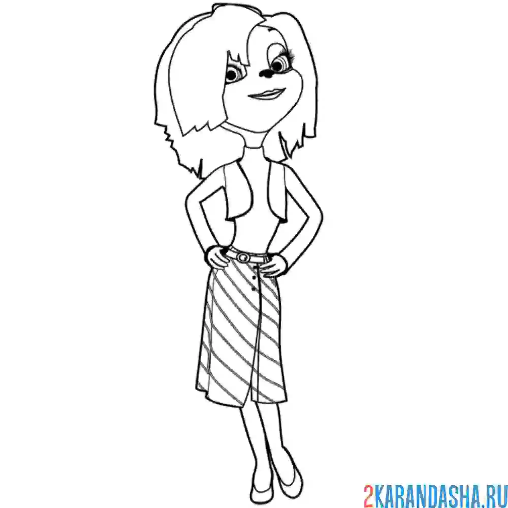 Раскраска мама нарядная