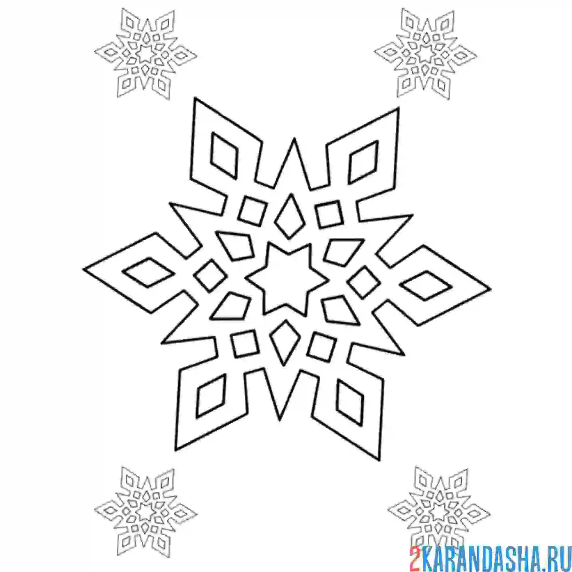 Раскраска узорчатая снежинка