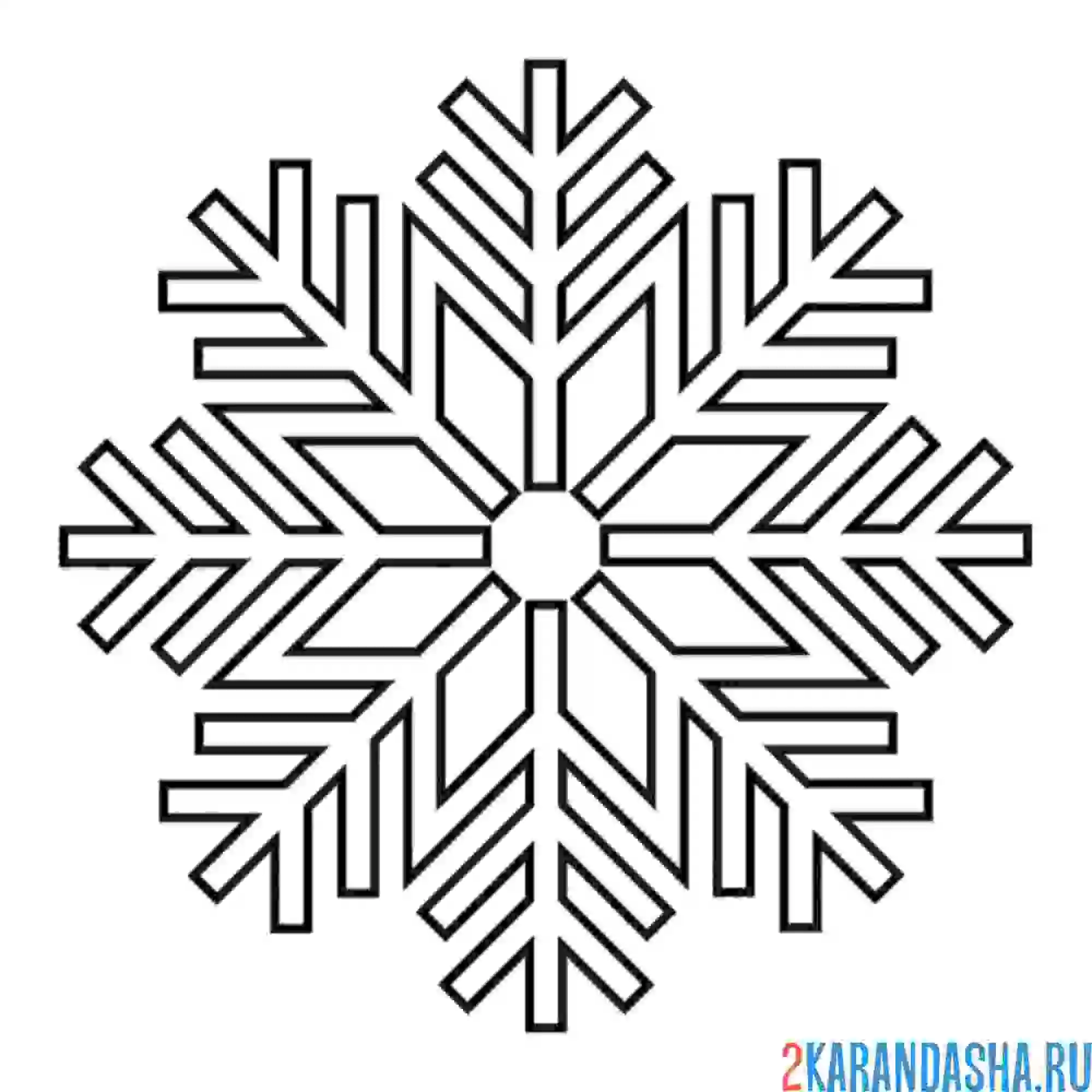 Раскраска много иголочек снежинка