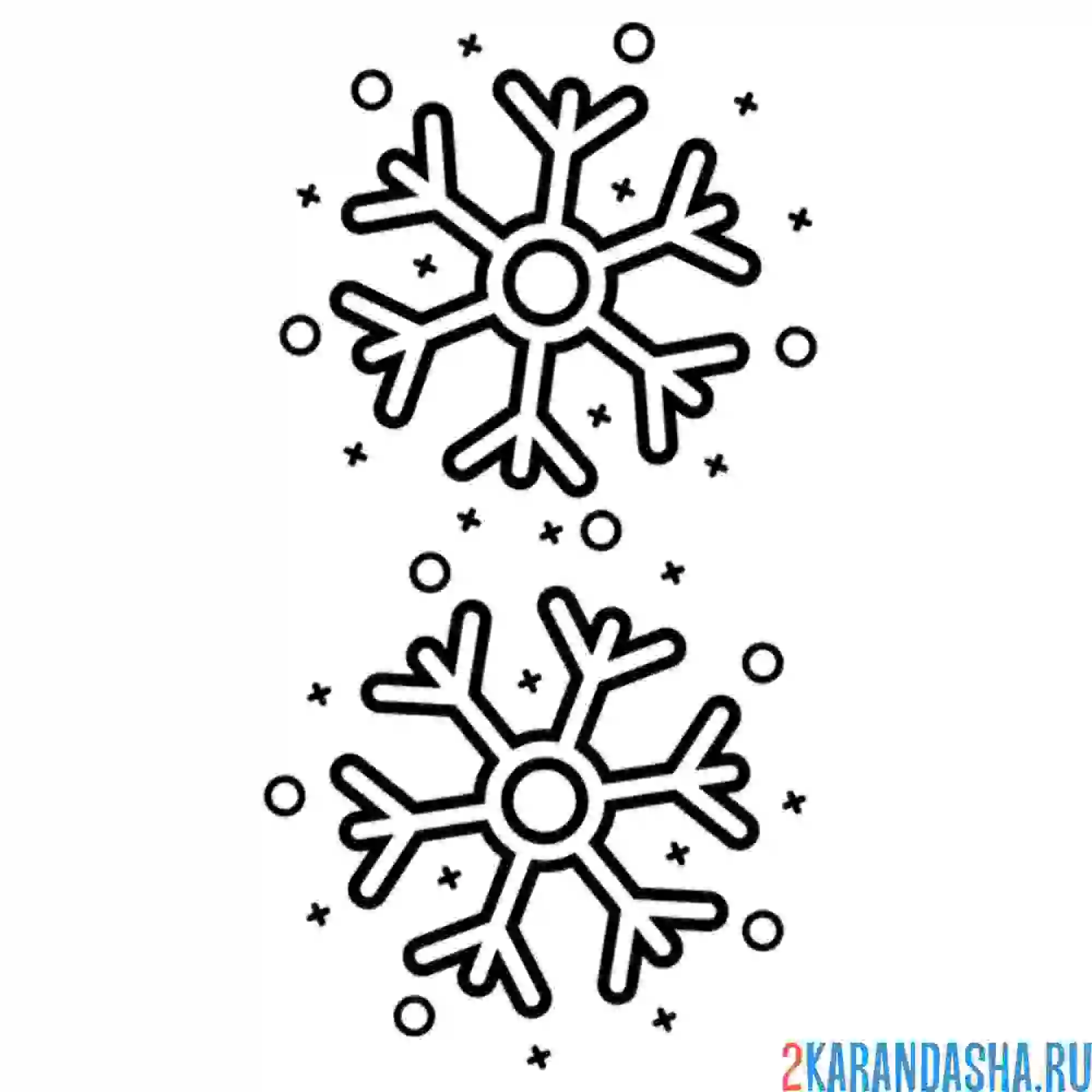 Раскраска со снежком снежинка