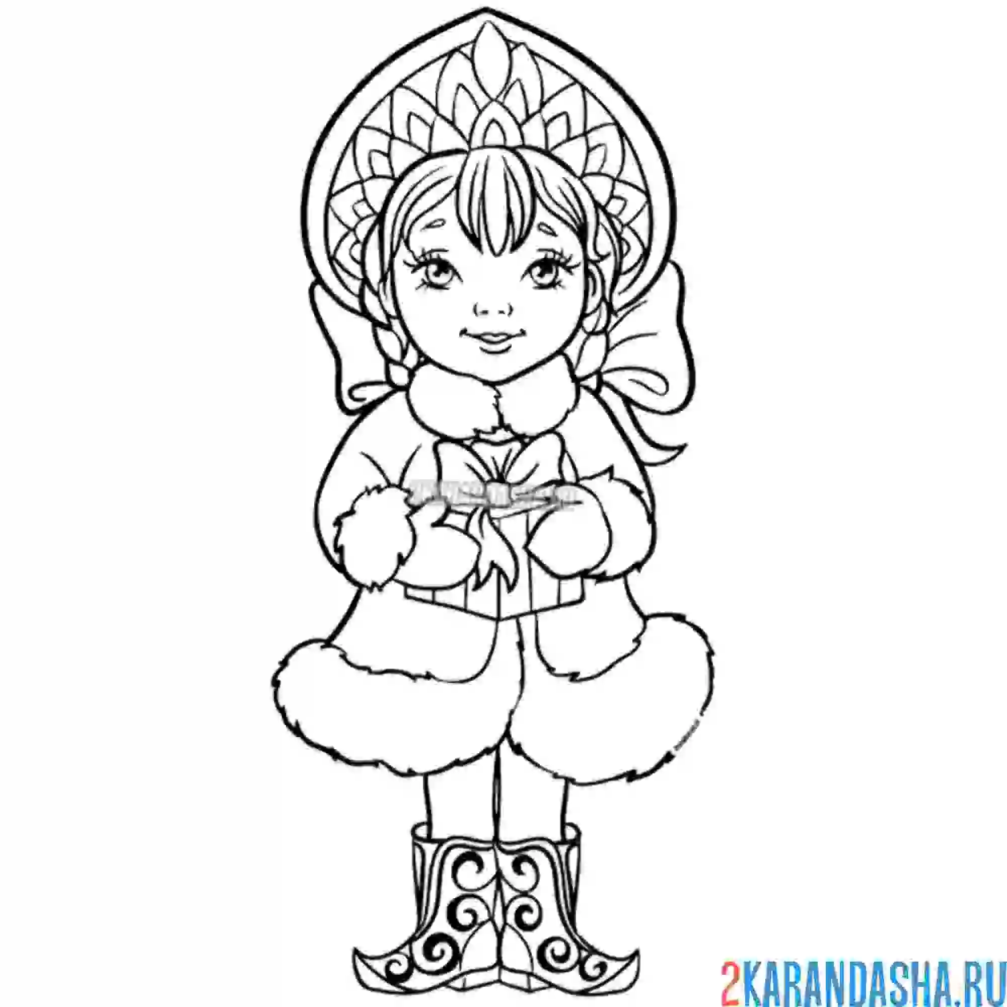 Снегурочка рисовать