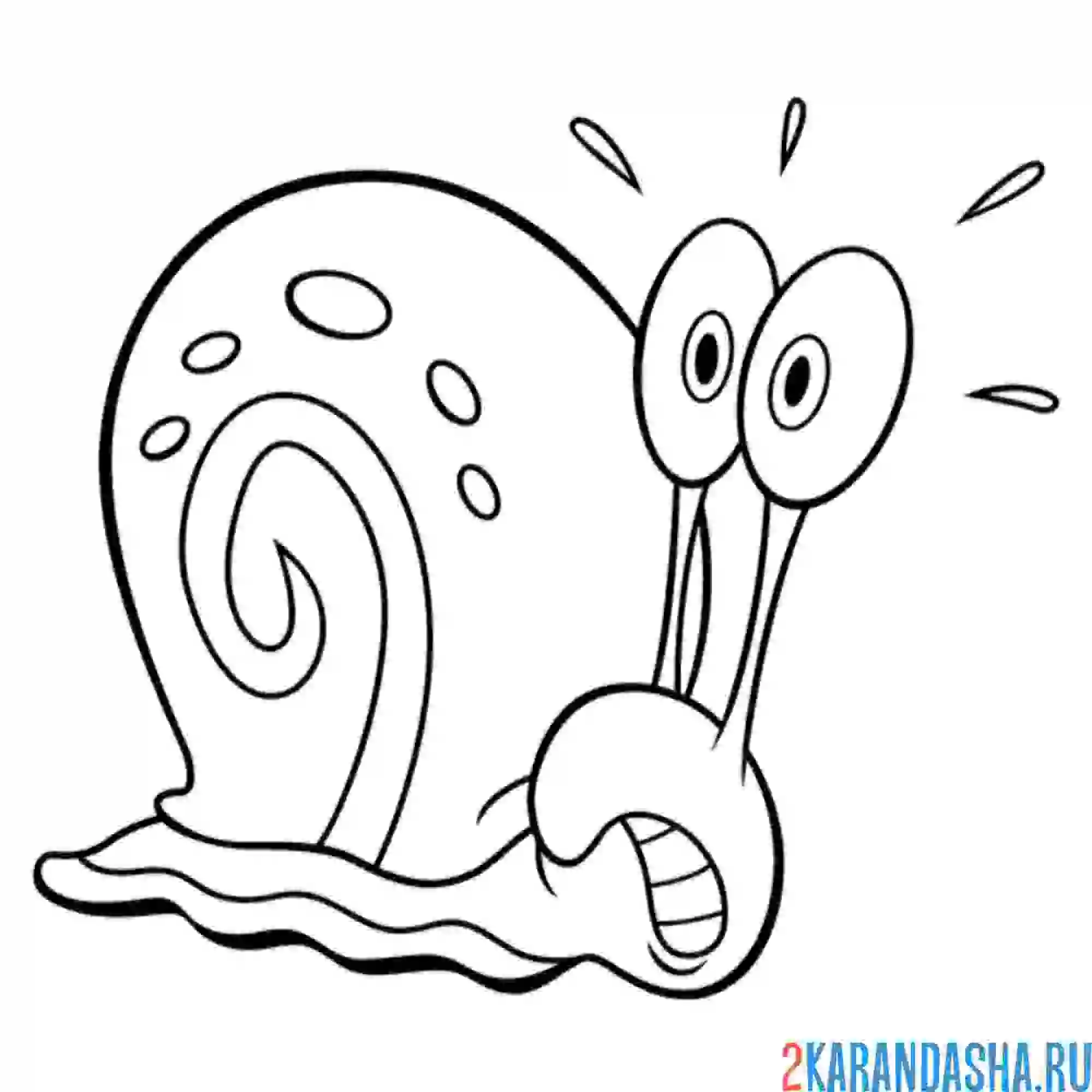 Раскраска улитка гэри - друг губки боба