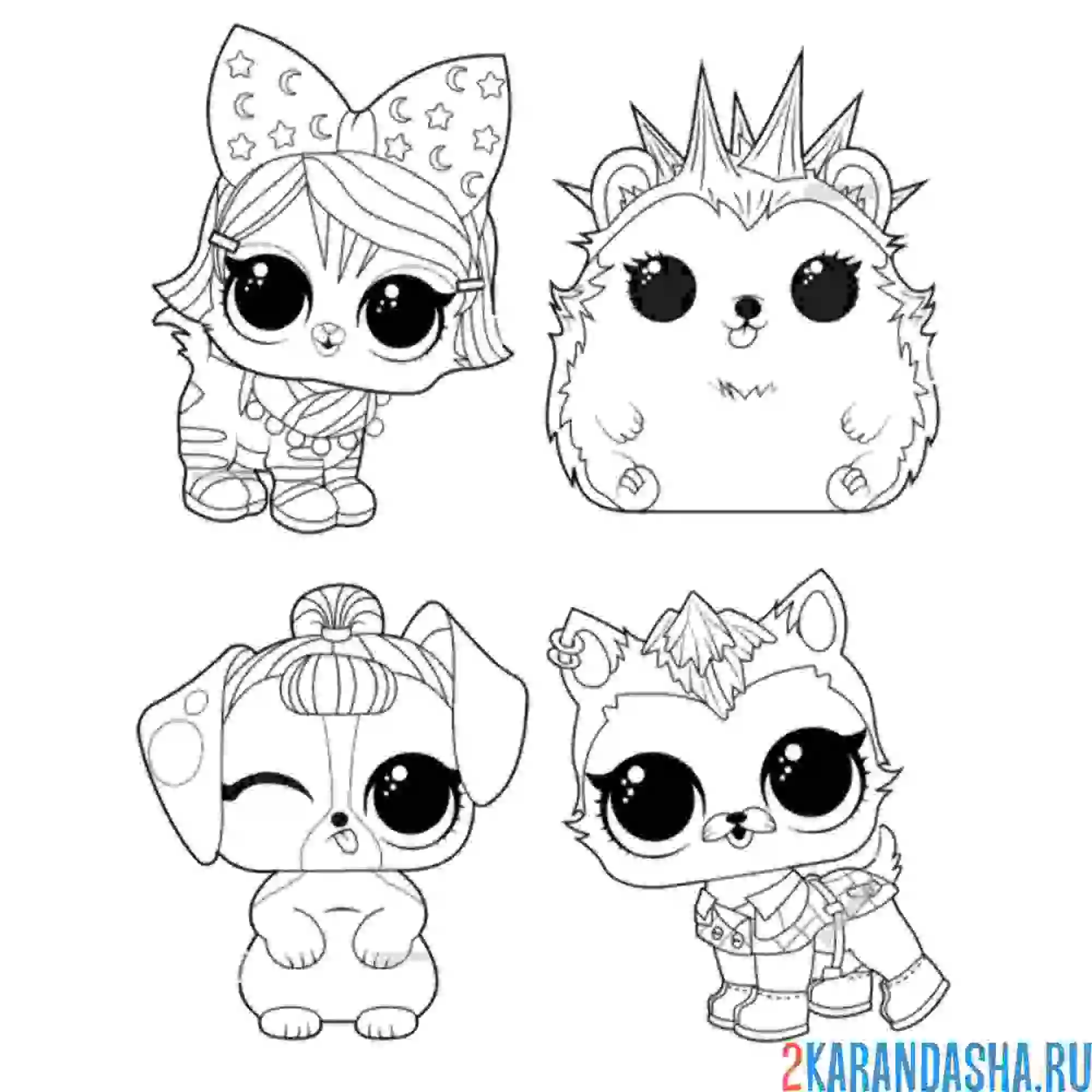 Раскраска новые лол питомцы много