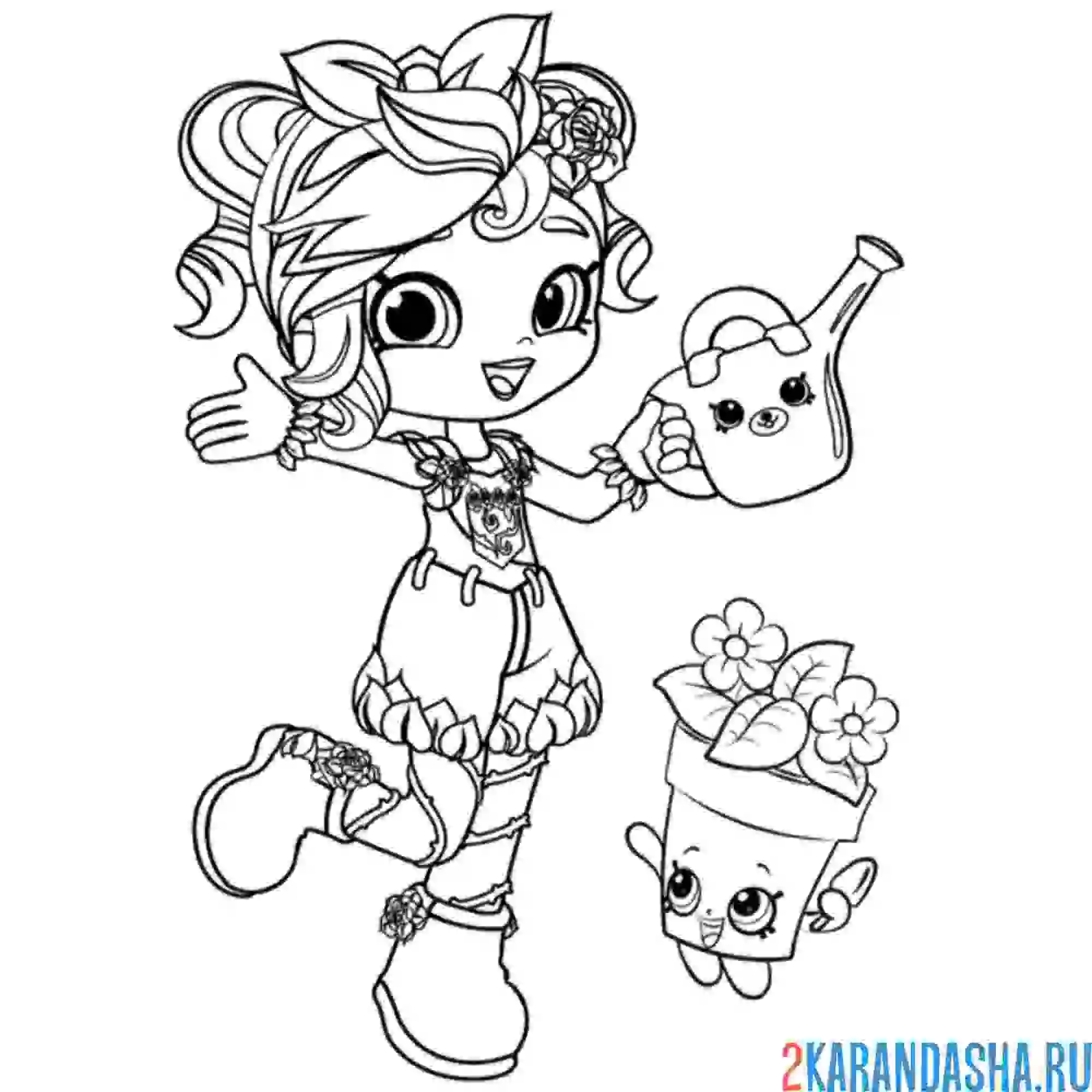 Раскраска шопкинс кукла рози блум