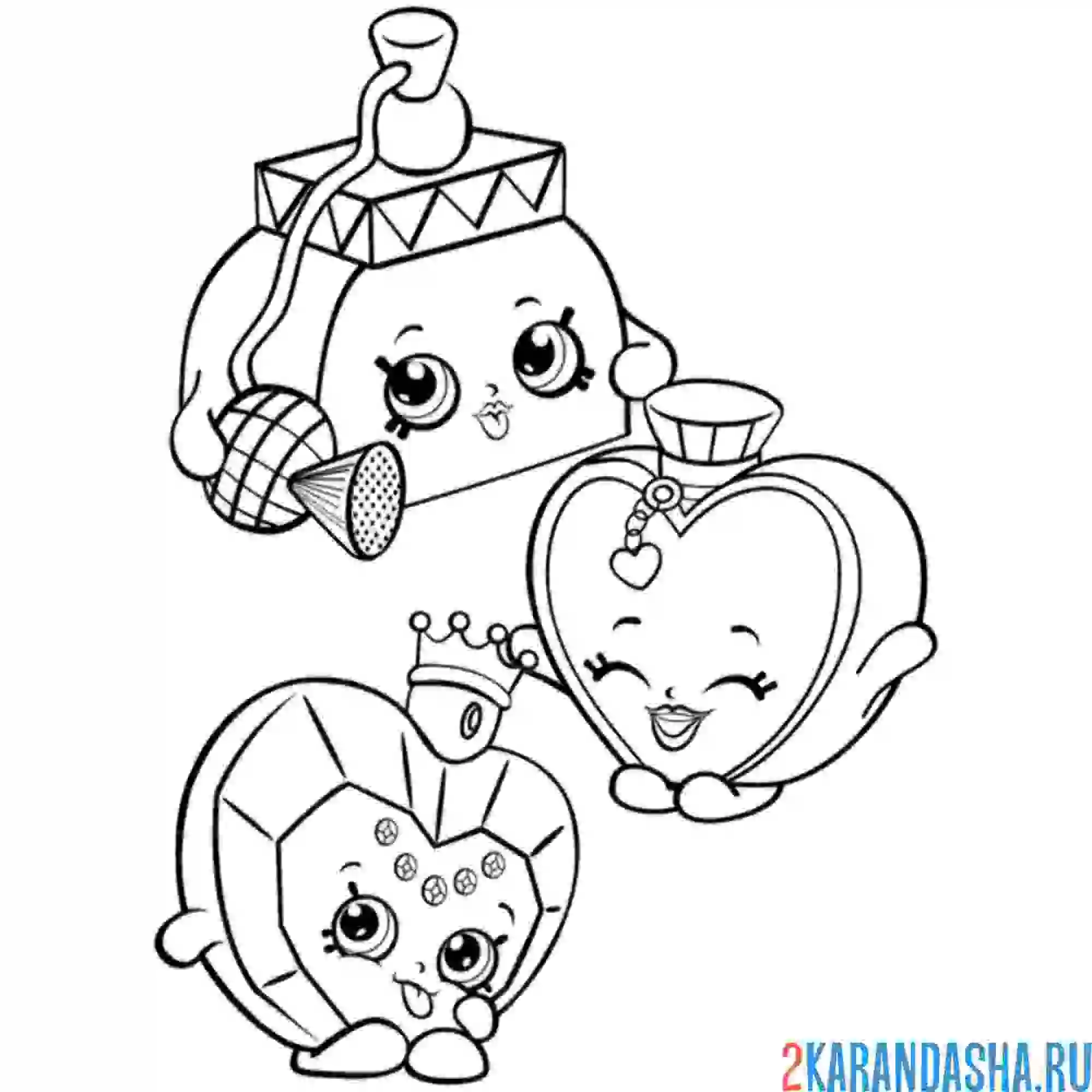 Раскраска шопкинс семейка духи принцессы из шопвиля