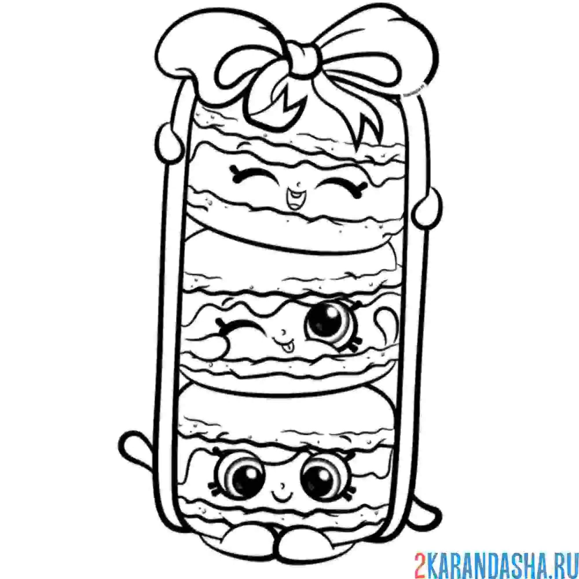 Раскраска шопкинс сладкий десерт печеньки