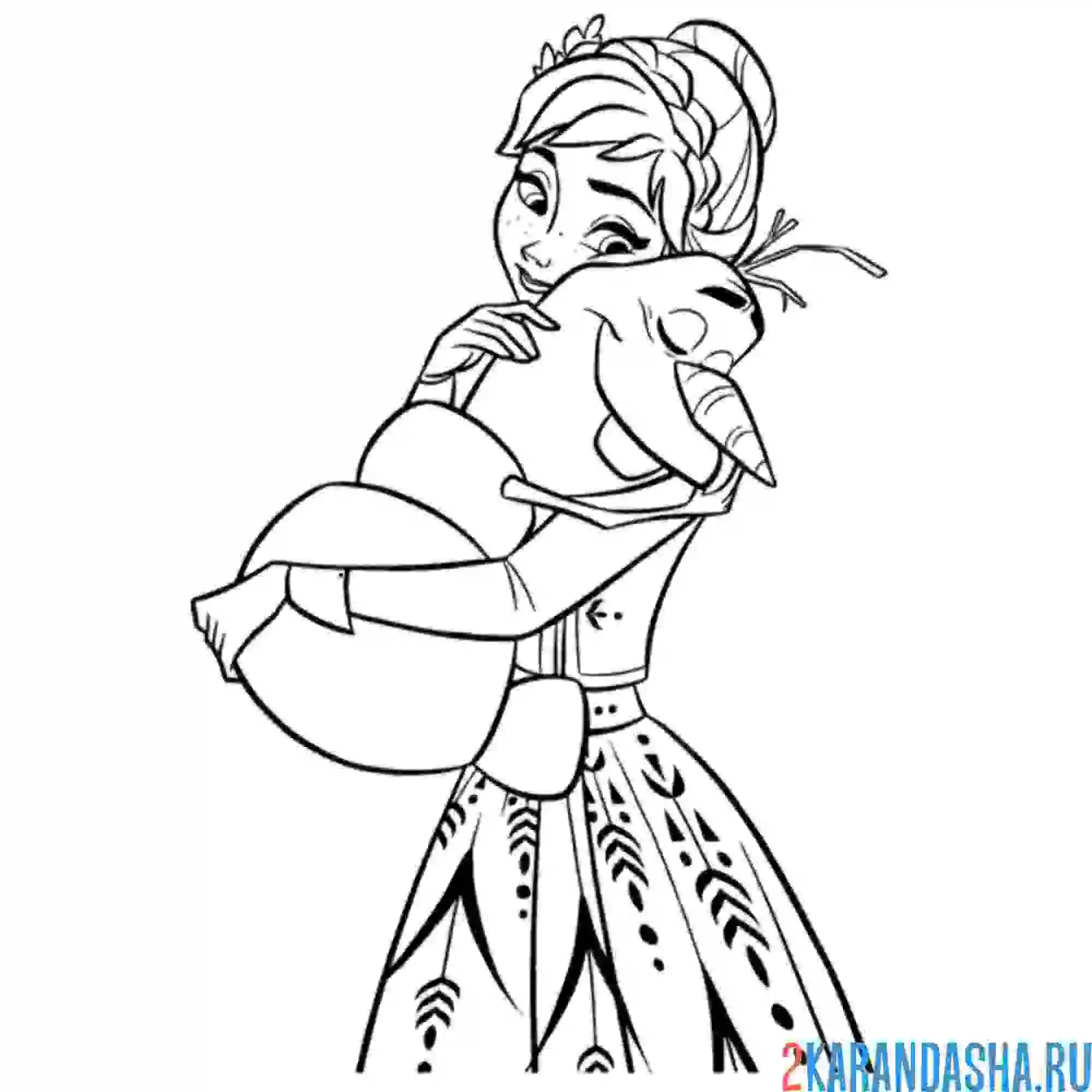 Раскраска милые анна и олаф