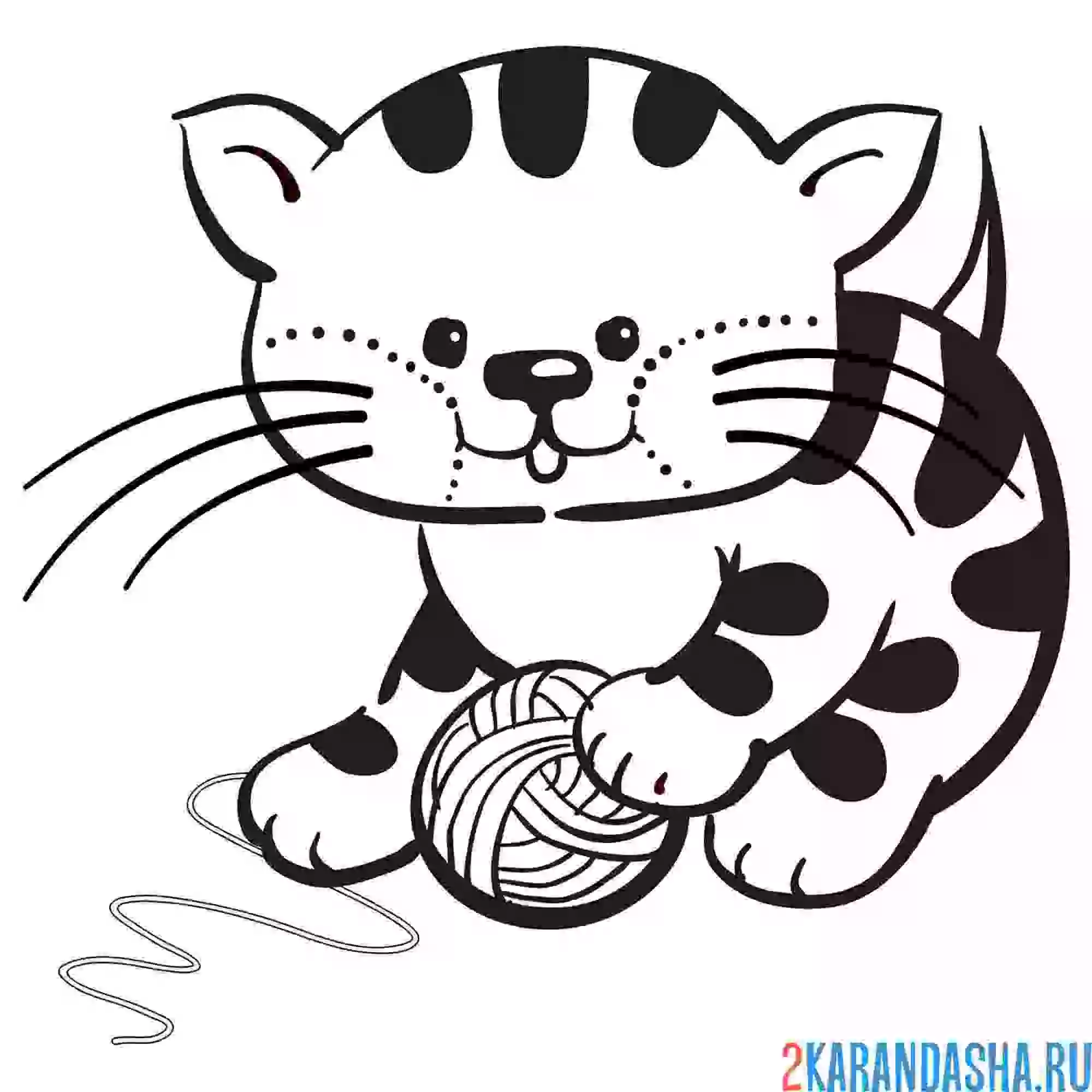 Раскраска маленький котенок