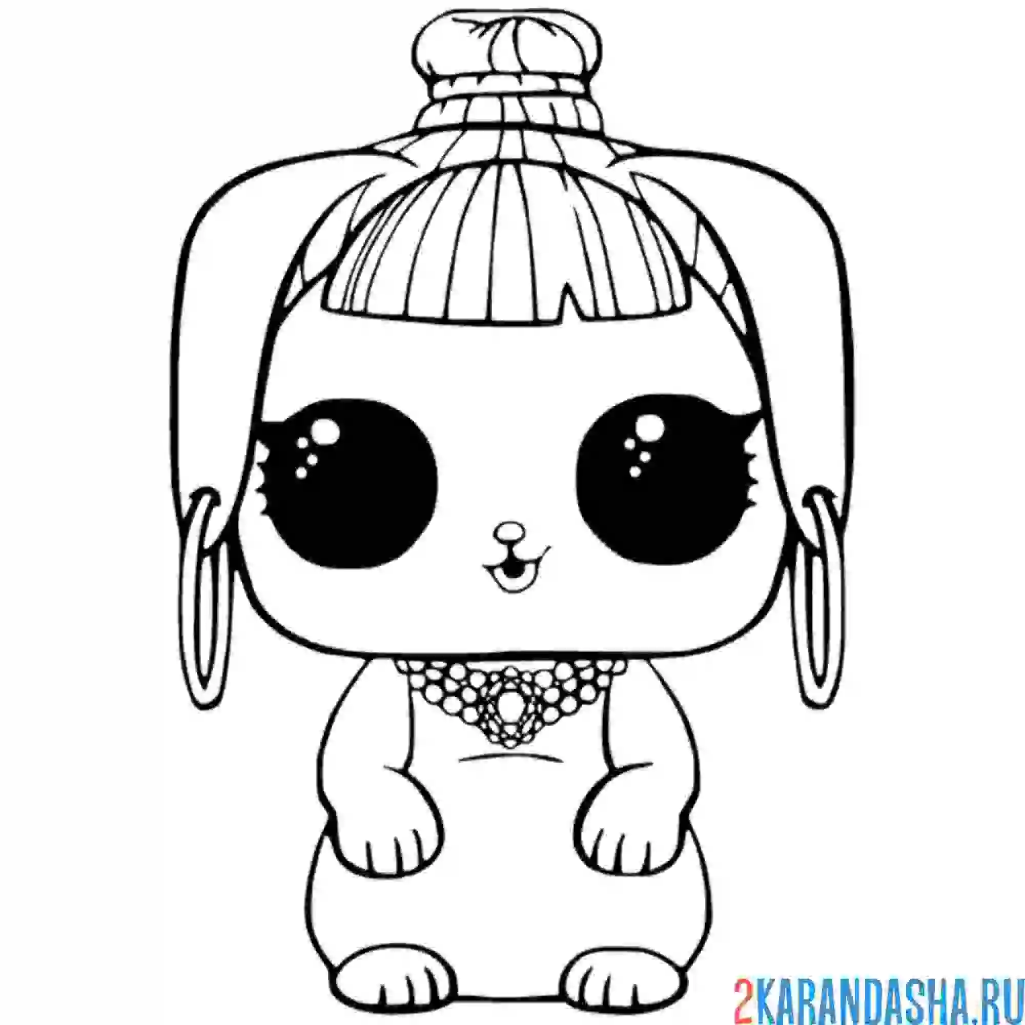Раскраска lol питомцы кролик bunny wishes