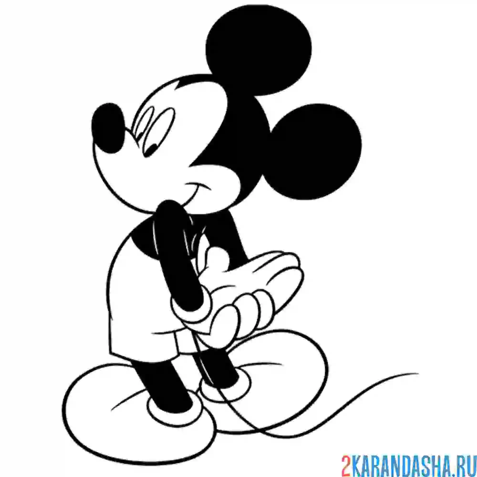 Раскраска деловой микки