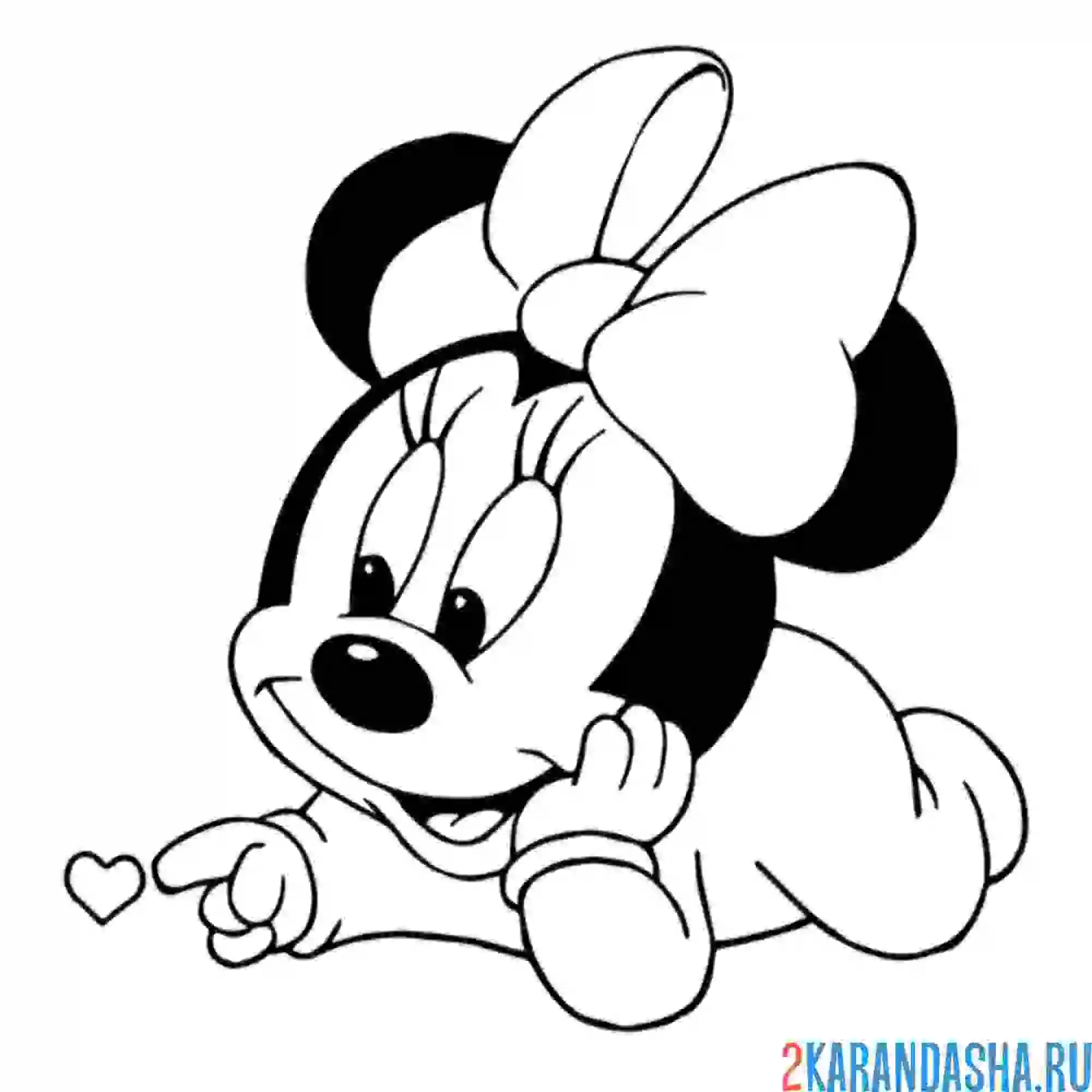 Раскраска малыш микки маус