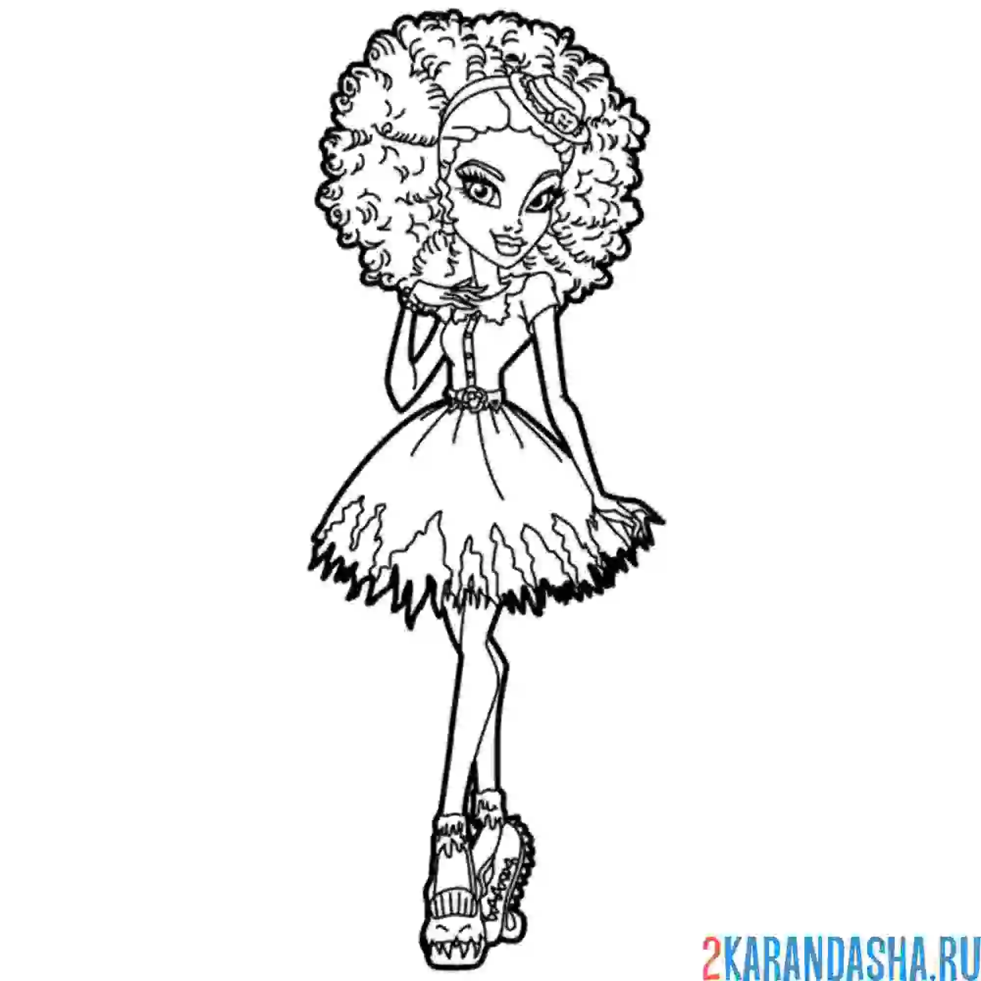 Раскраска хани свомп монстр хай