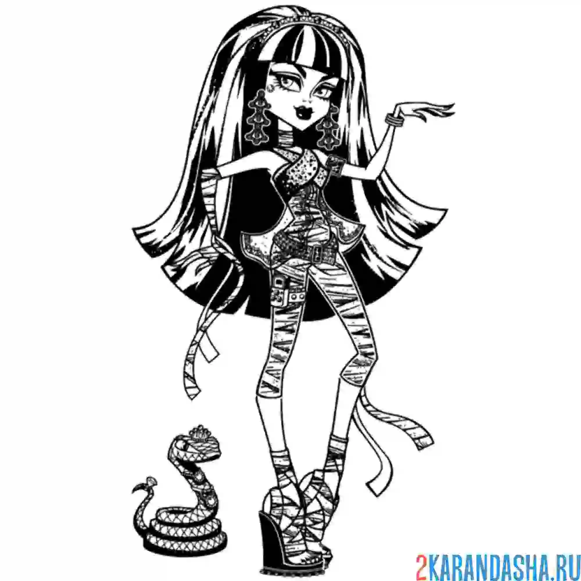 Раскраска красотка клео де нил монстр хай