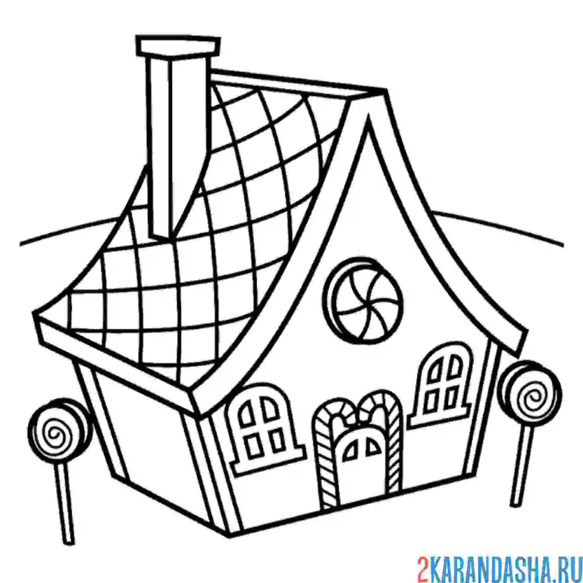Раскраска карамельный дом