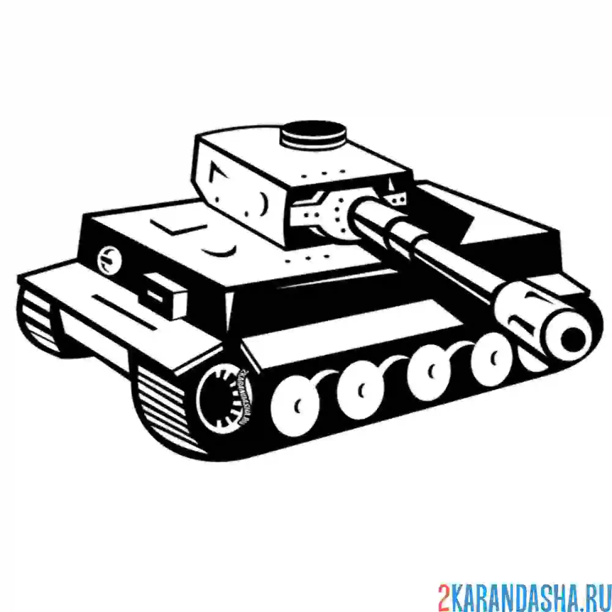 Раскраска ретро танк, вторая мировая война