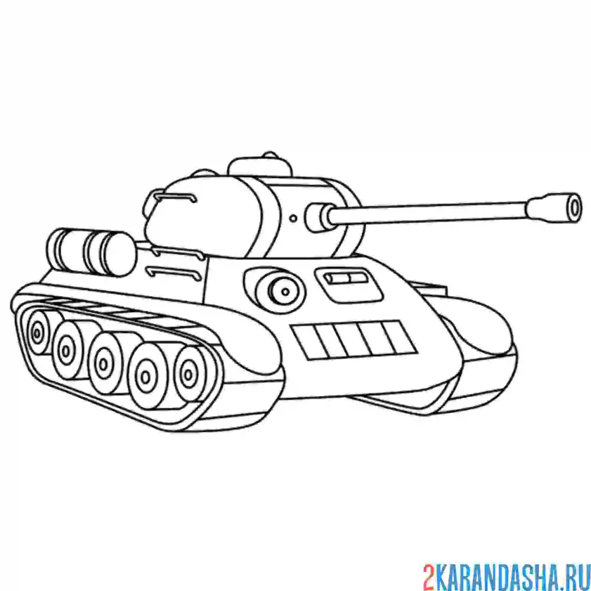 Раскраска знаменитый танк т-34