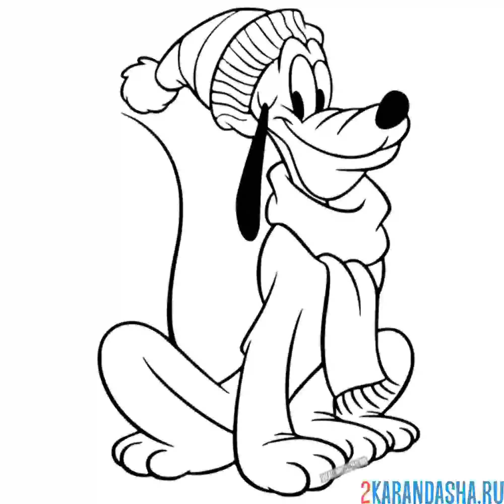 Раскраска друг микки плуто
