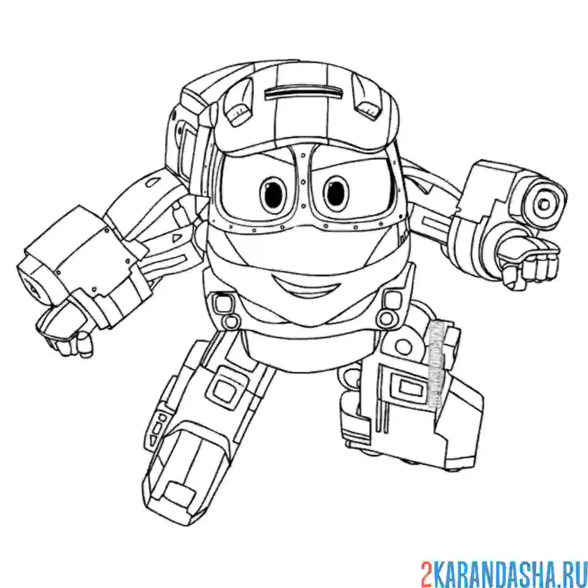 Раскраска трансформер поезд кей