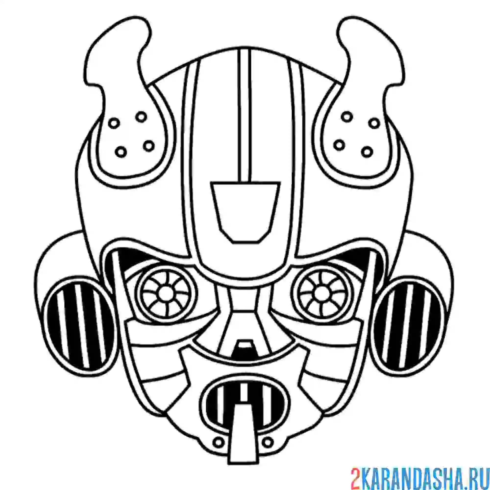 Раскраска бамблби маска трансформер