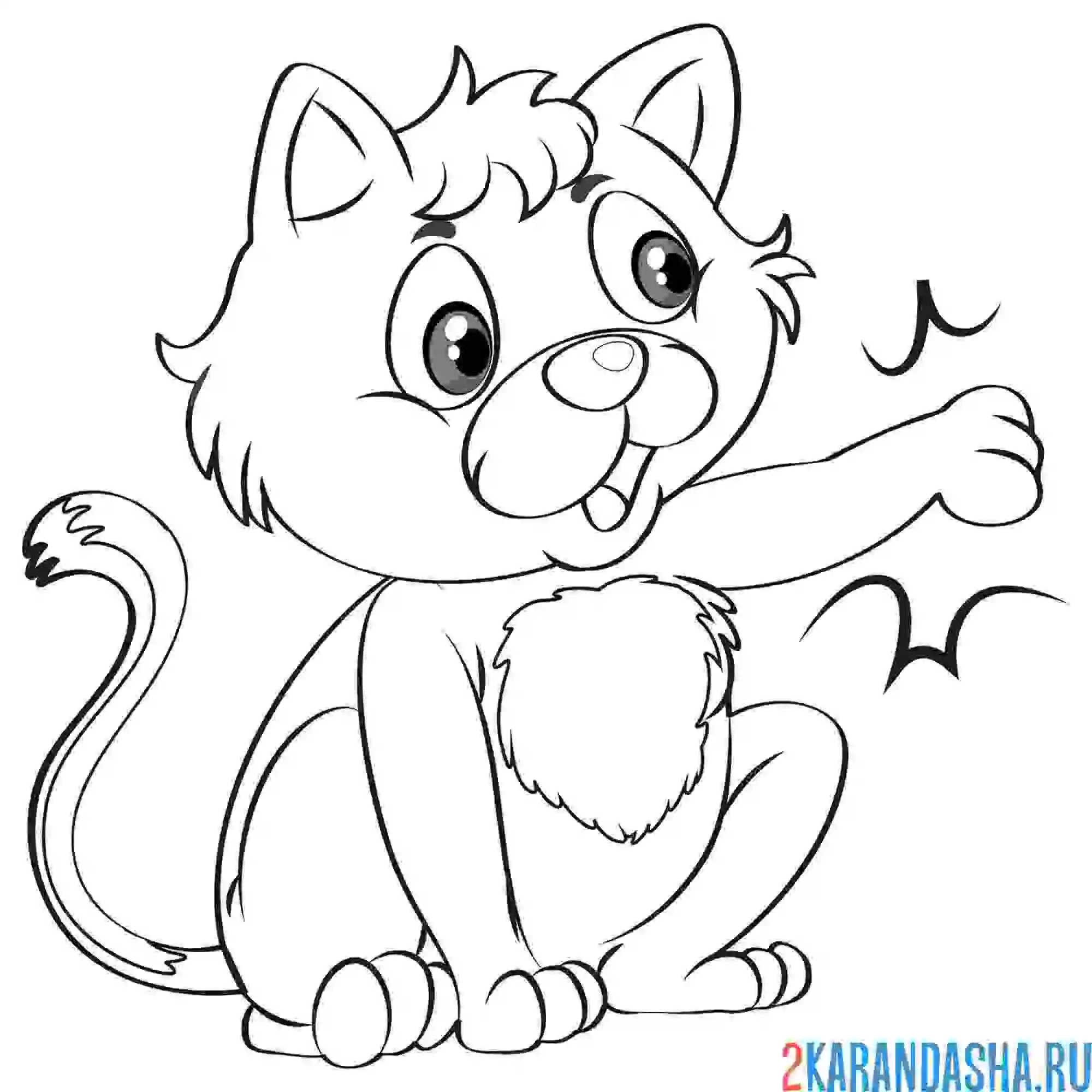 Раскраска кот озорной