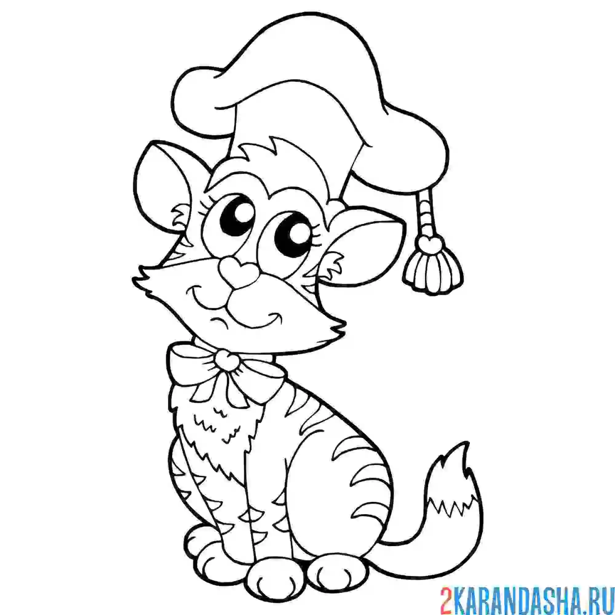 Раскраска котенок повар