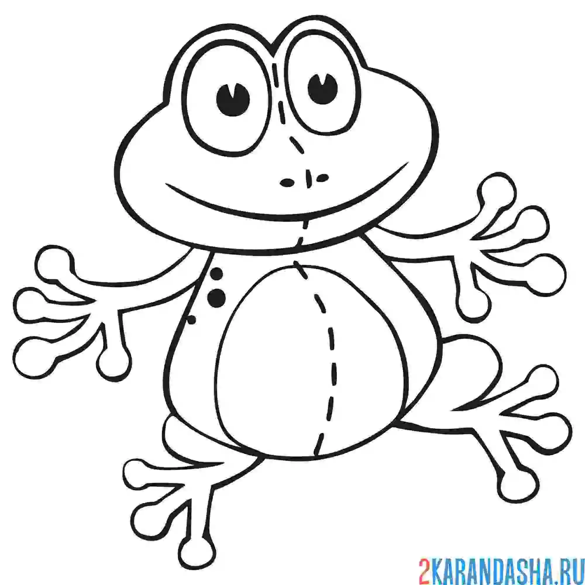 Раскраска игрушечная лягушка для детей