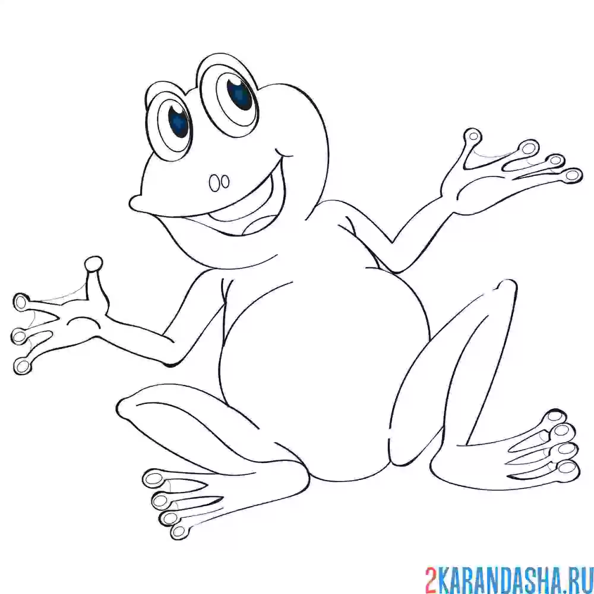 Раскраска картинка лягушка квакушка