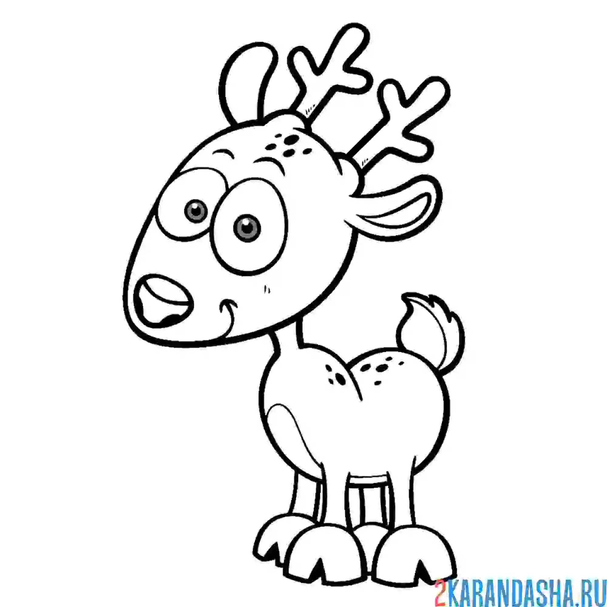 Раскраска олененок с пятнышками