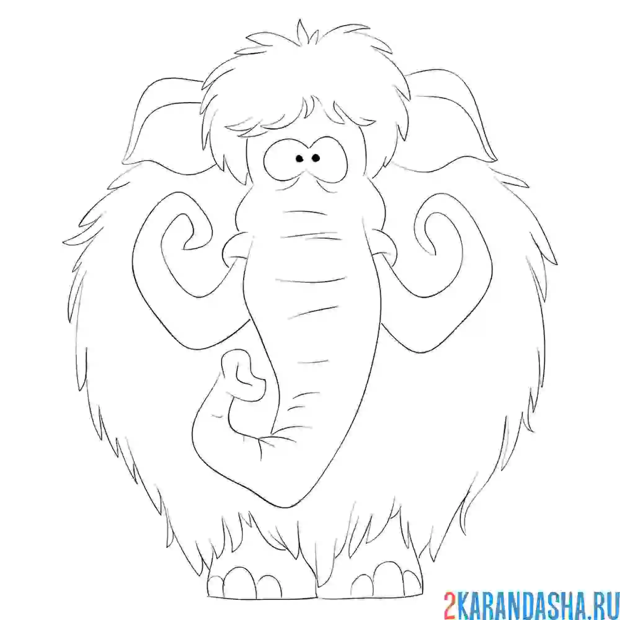 Раскраска мамонт