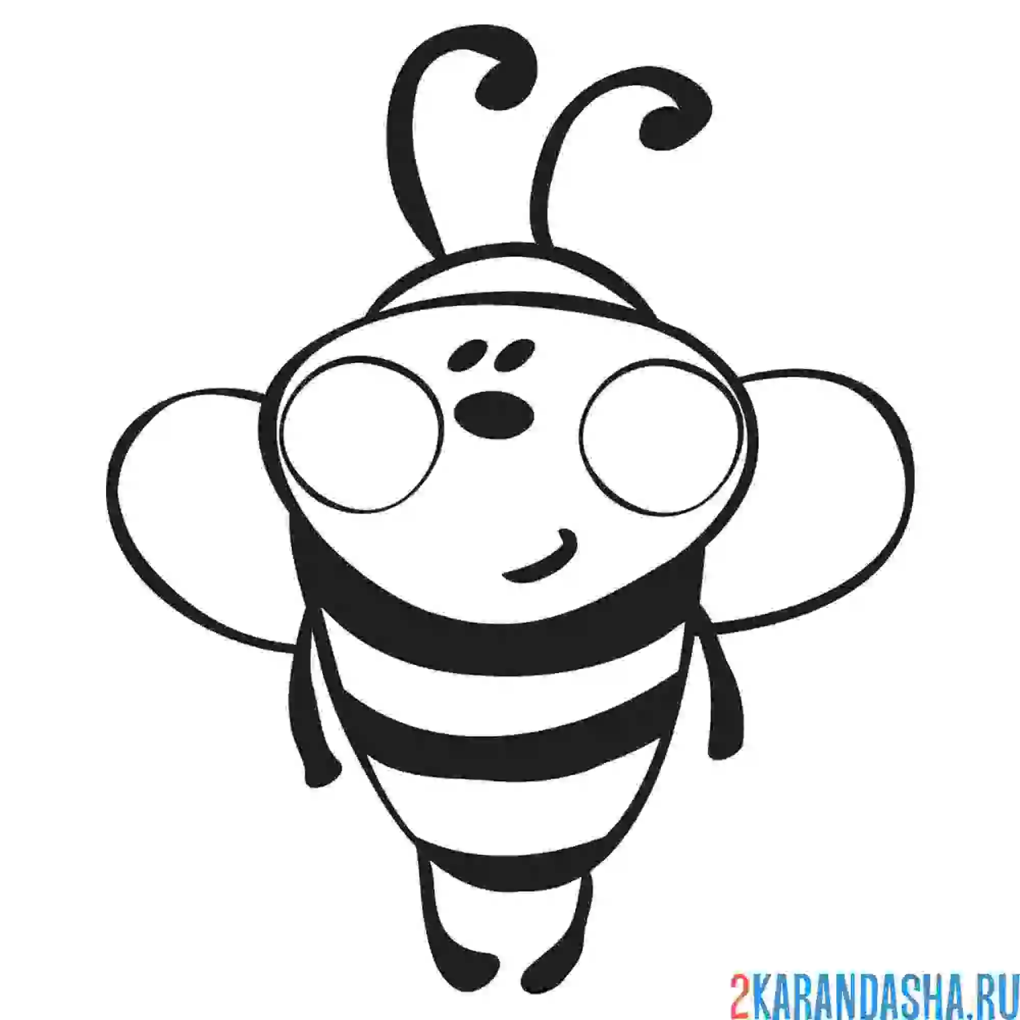 Раскраска пчела для детей