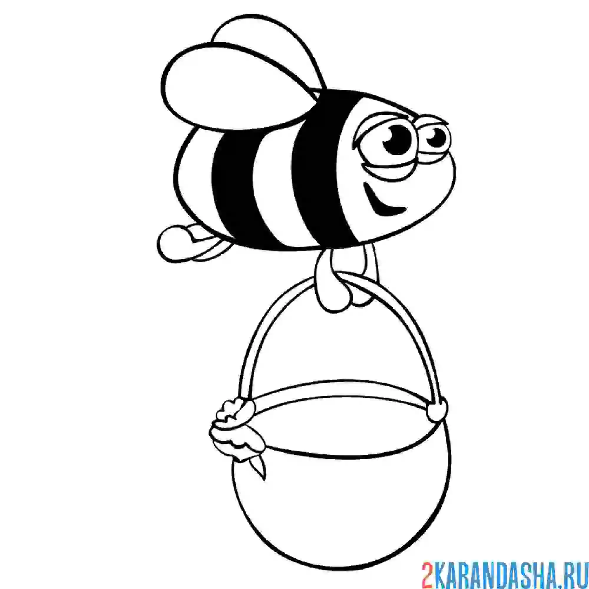 Раскраска пчела с медом