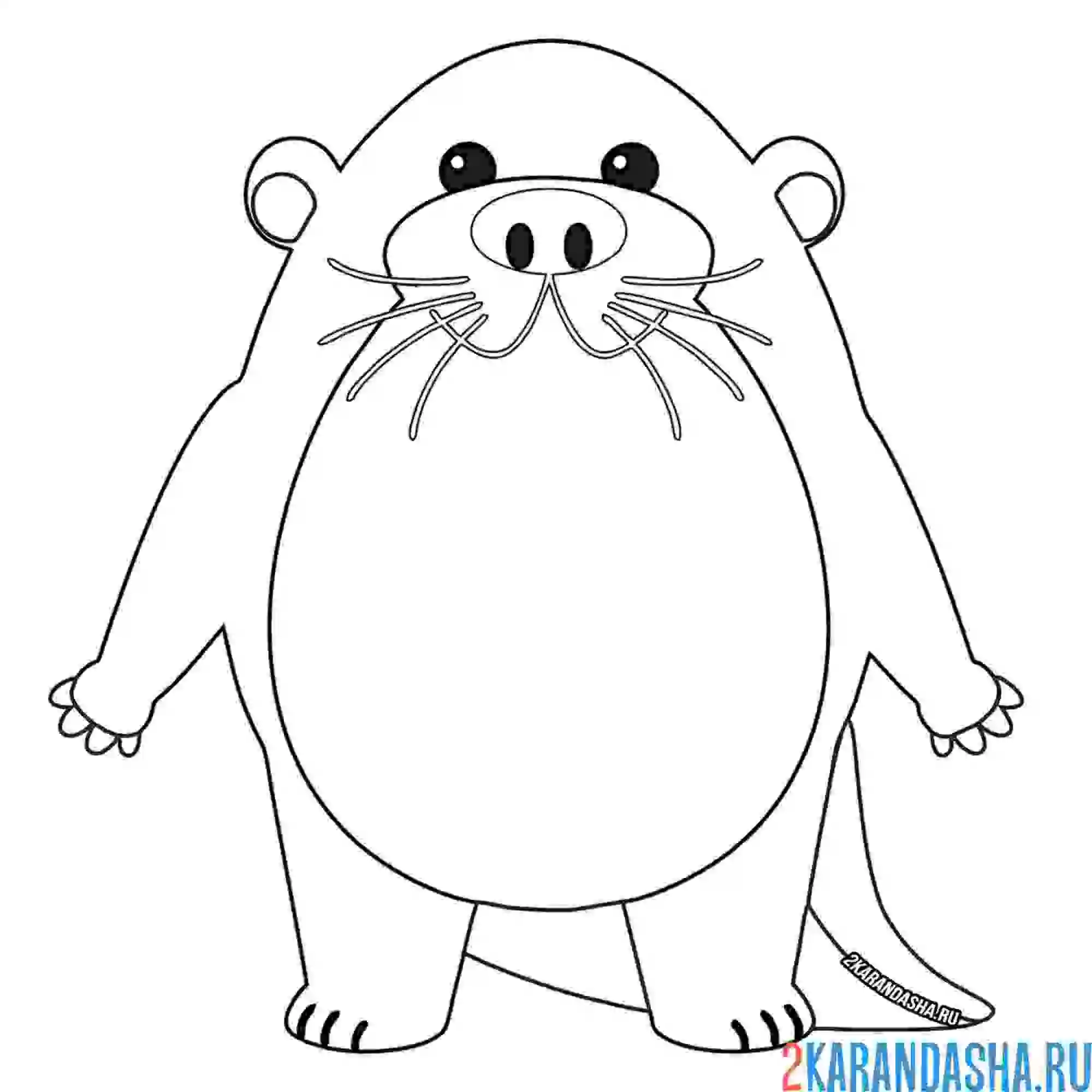 Раскраска хорошенький бобер