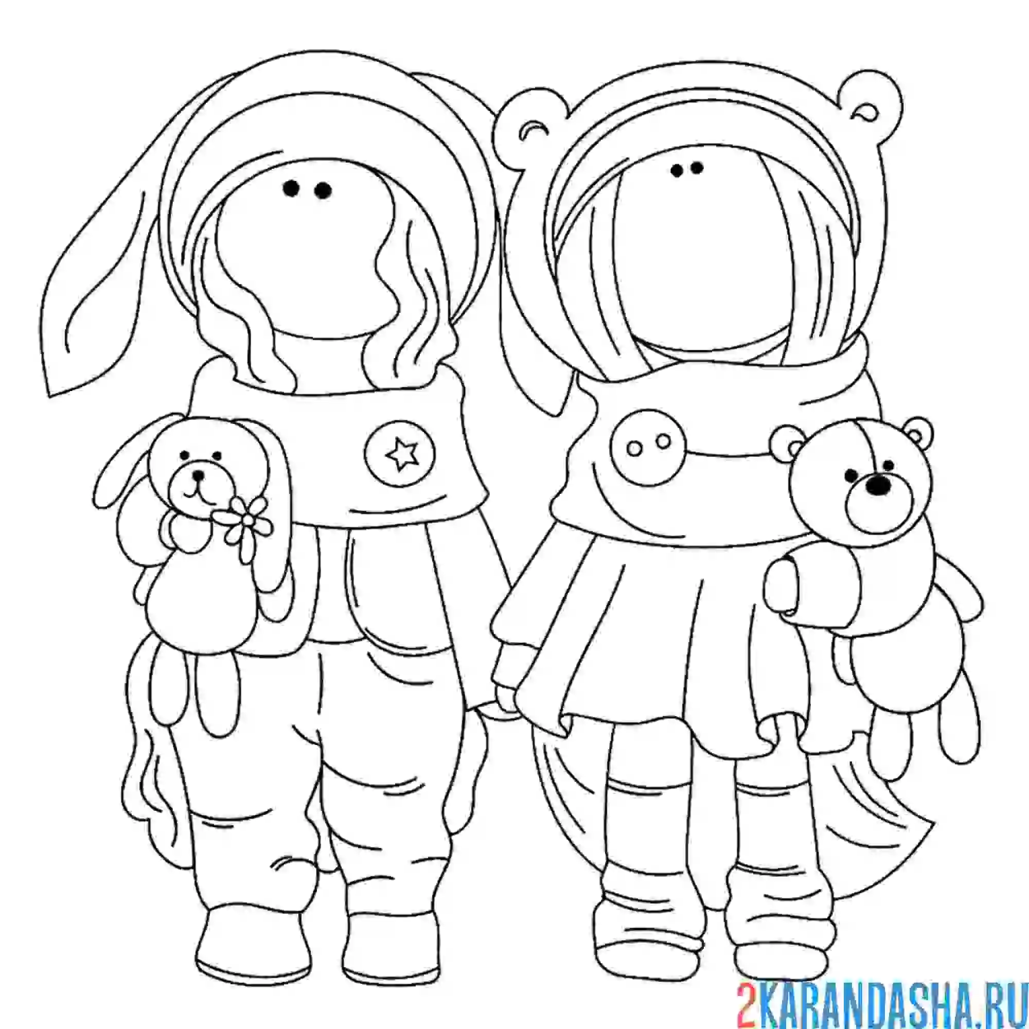 Раскраска красивые куклы