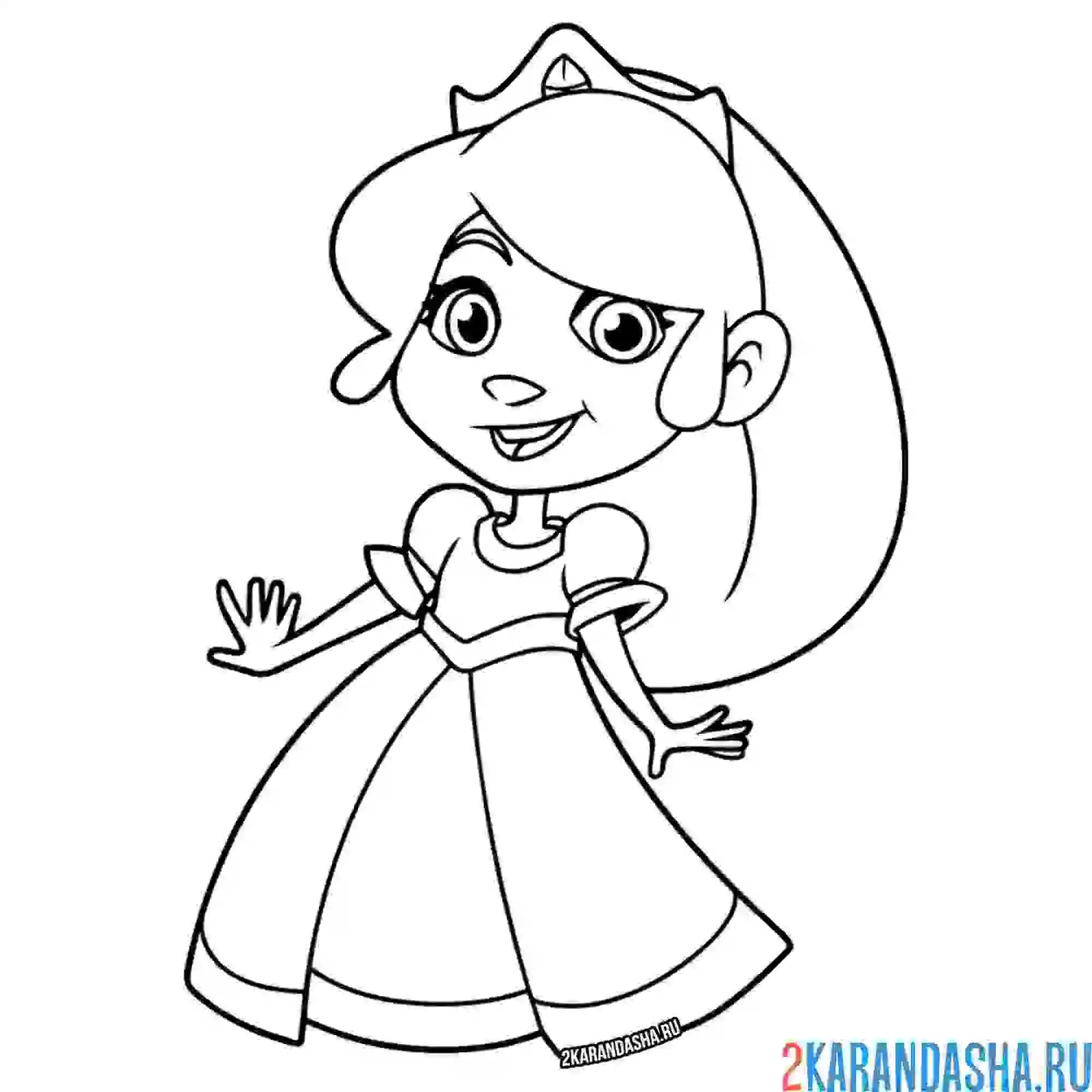 Раскраска девочка принцесса