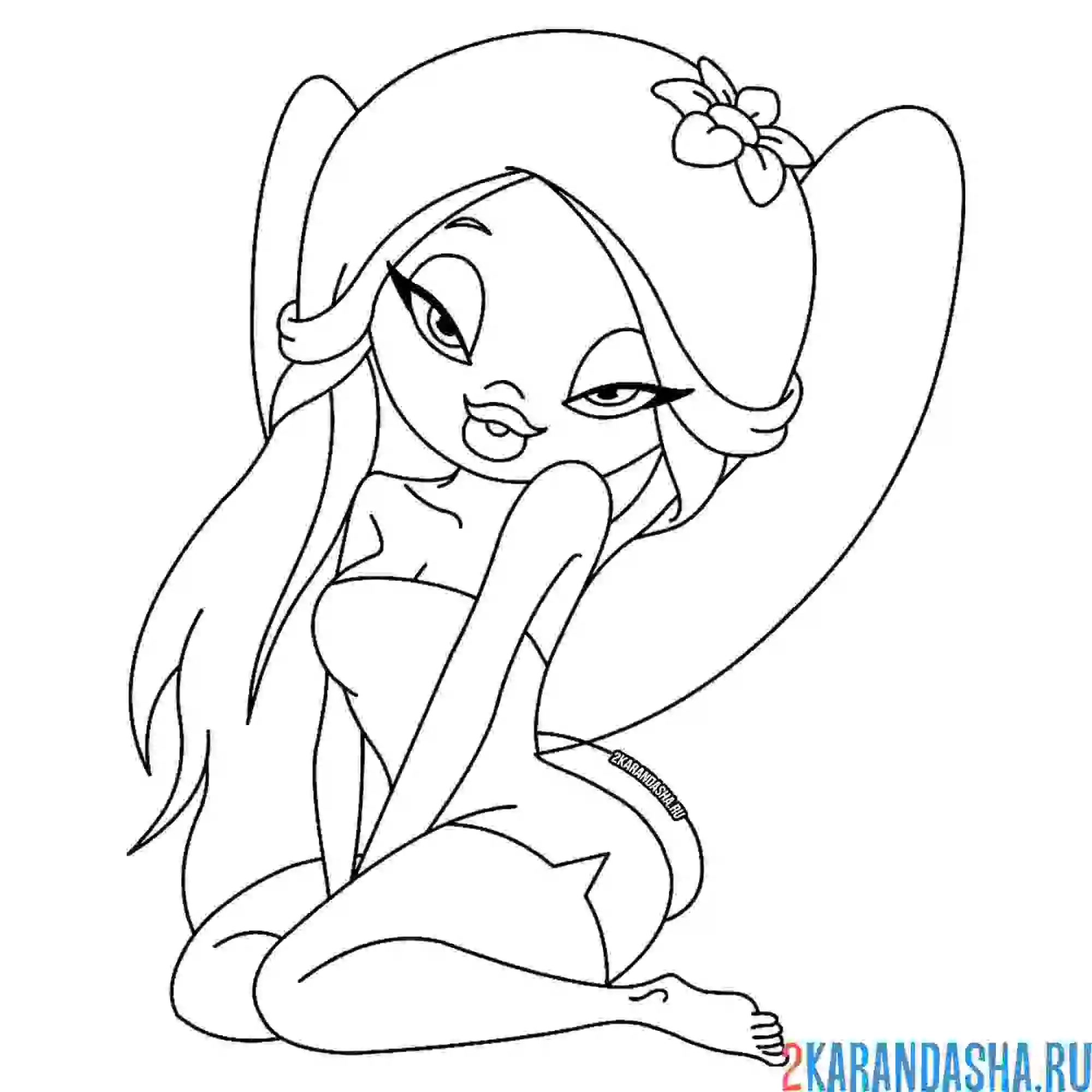 Раскраска фея модель